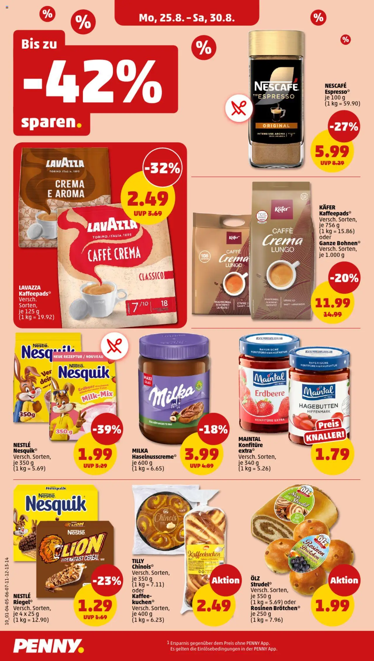 Penny Prospekt 	 - gültig ab dem 25.08.2025 | Seite: 10 | Produkte: Lavazza, Kaffeepads, Milka, Kuchen