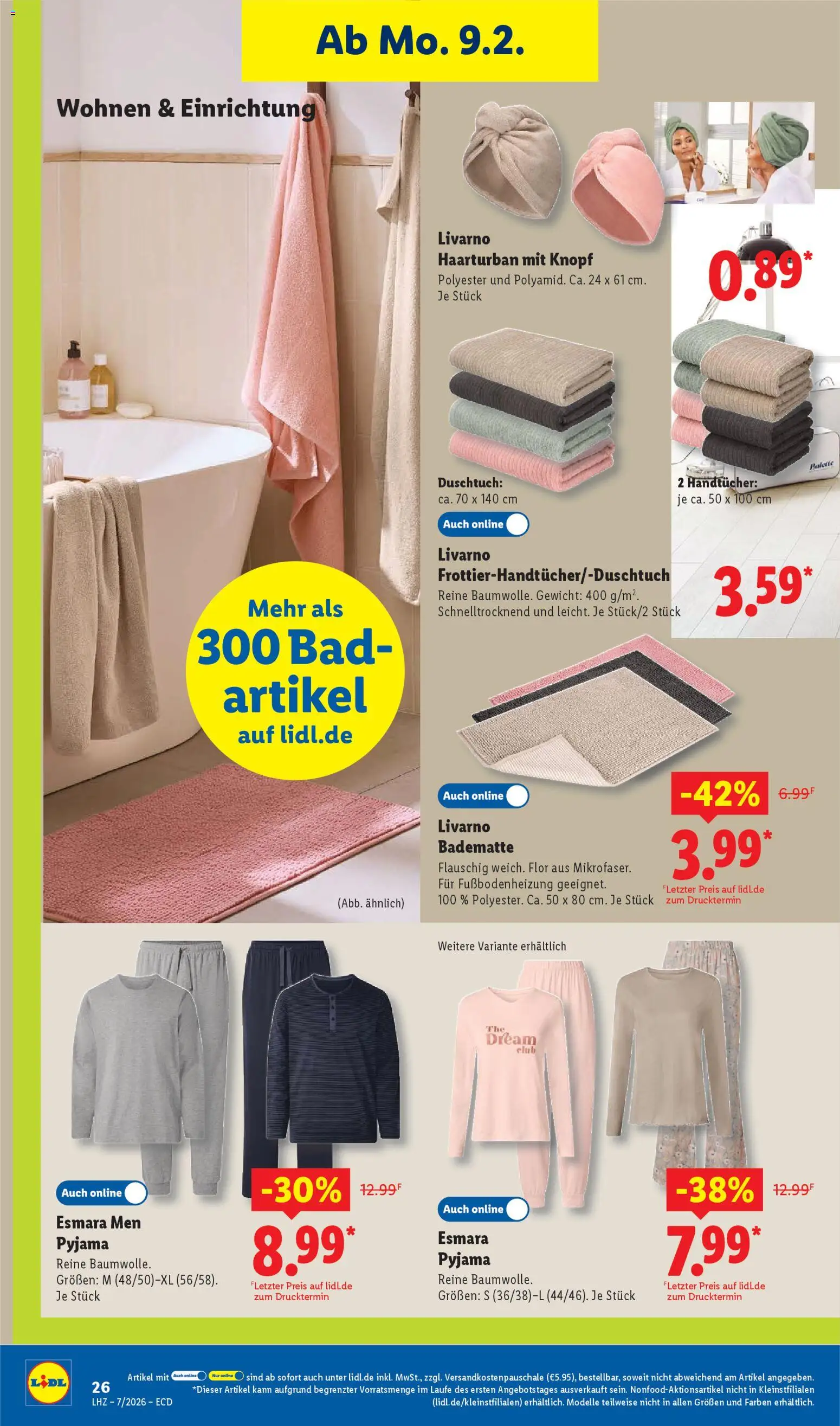 Lidl - Prospekt – gültig ab 09.02.2026 | Seite: 42 | Produkte: Gewicht, Bad, Pyjama