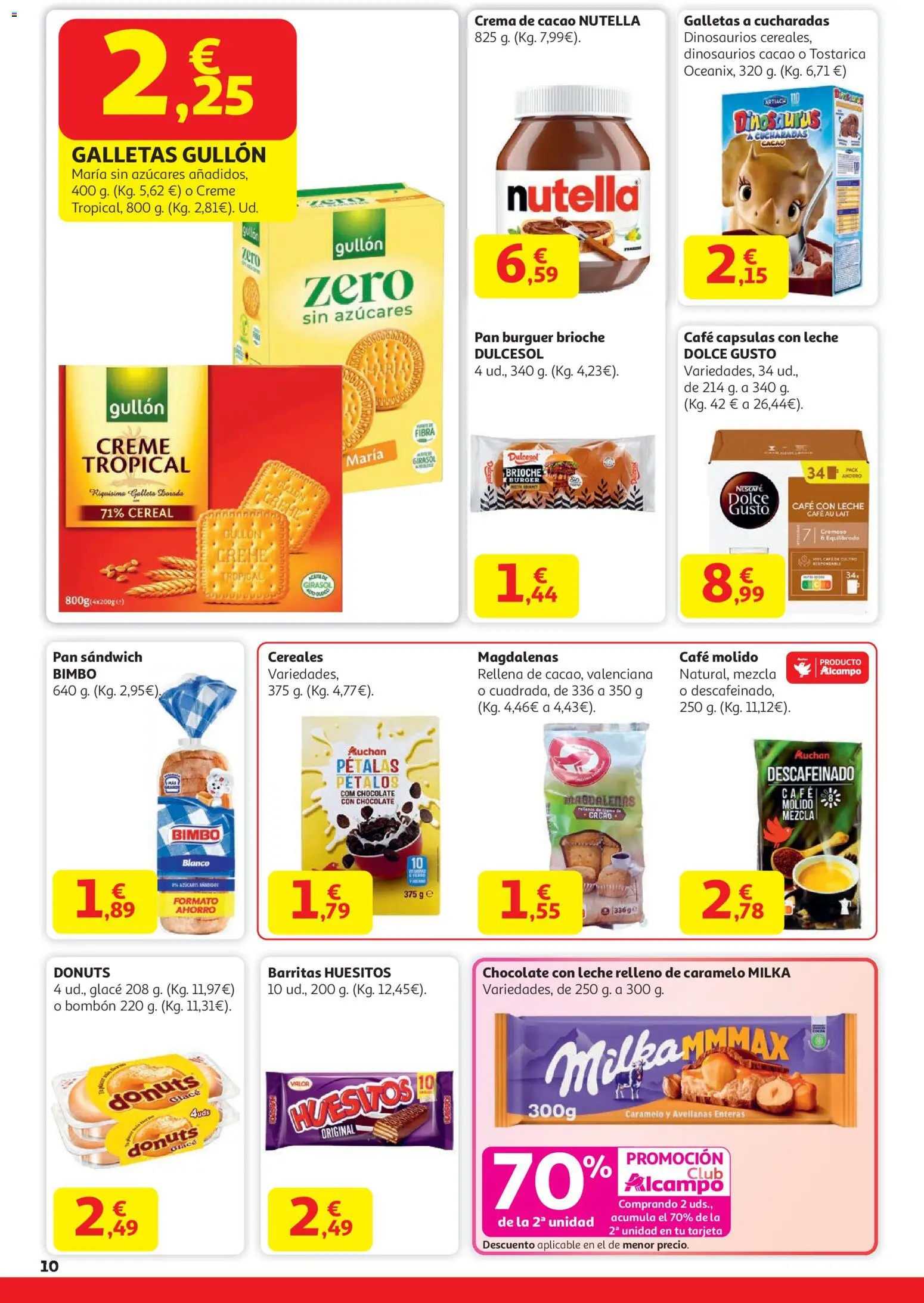 Alcampo - Superstore Cat │ válido desde el 15.01.2026 | Página: 10 | Productos: Café, Chocolate, Magdalenas, Φρυγανιές σικάλεως