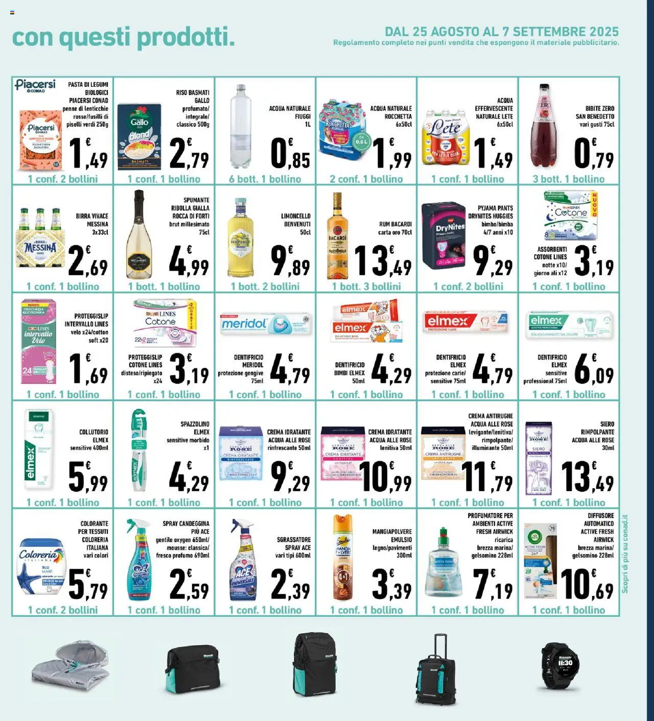 Volantino Conad del 27.08.2025 | Pagina: 27 | Prodotti: Dentifricio, Acqua, Piselli, Bibite
