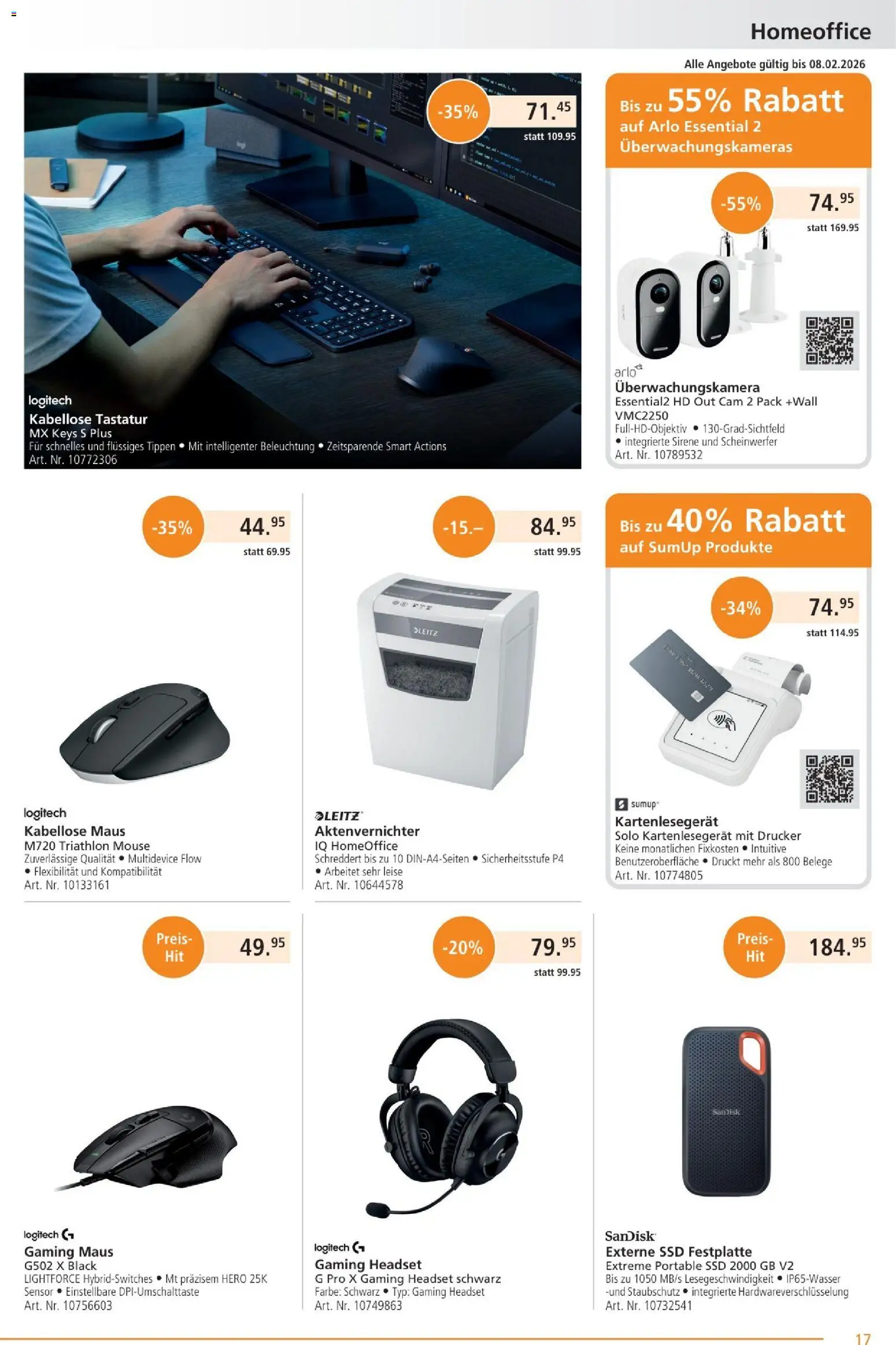 Fust Aktionen – gültig ab 26.01.2026 | Seite: 17 | Produkte: Drucker, Tastatur, Maus, Aktenvernichter