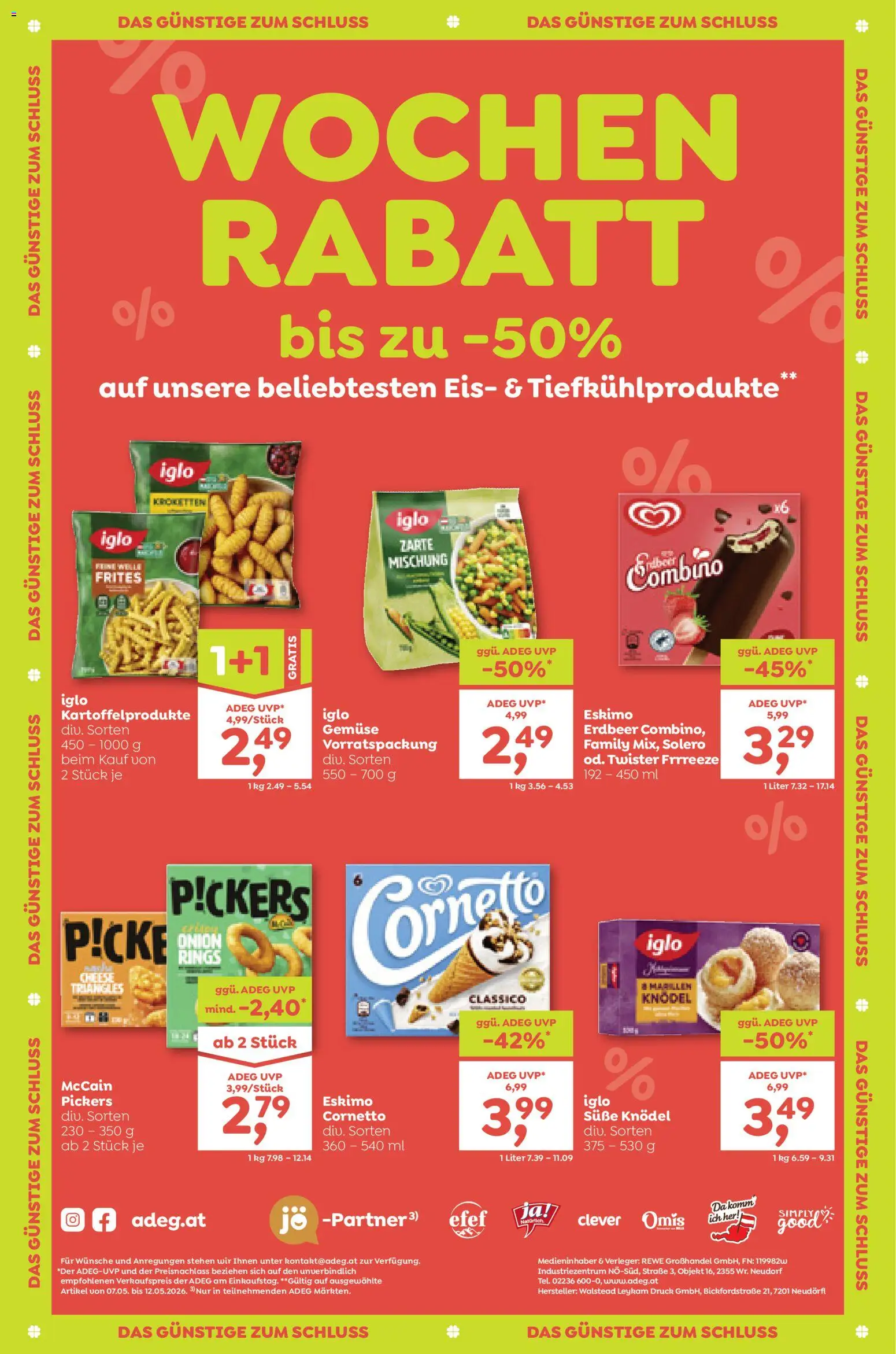 ADEG Flugblatt gültig ab 07.05.2026 | Seite: 12 | Produkte: Eis, Gemüse