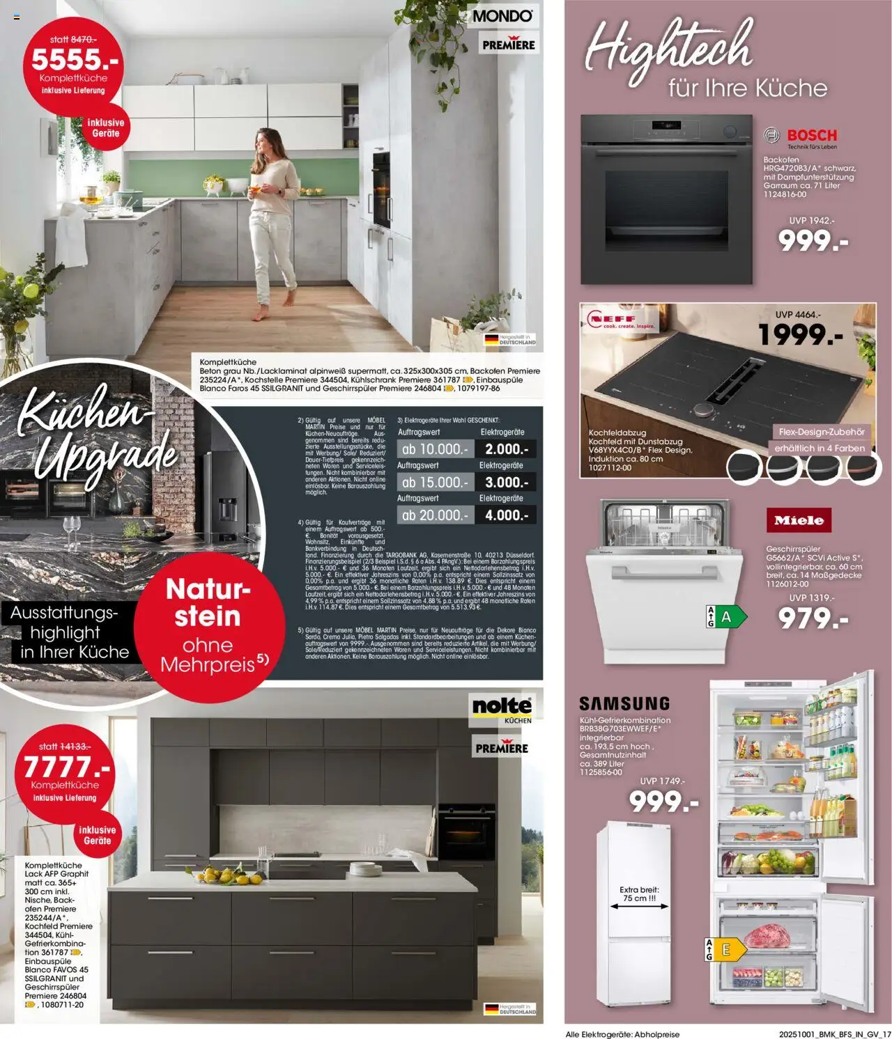 Möbel Martin Prospekt Besser schlafen	  – gültig ab 01.10.2025 | Seite: 17 | Produkte: Miele, Ofen, Samsung, Kühlgefrierkombination
