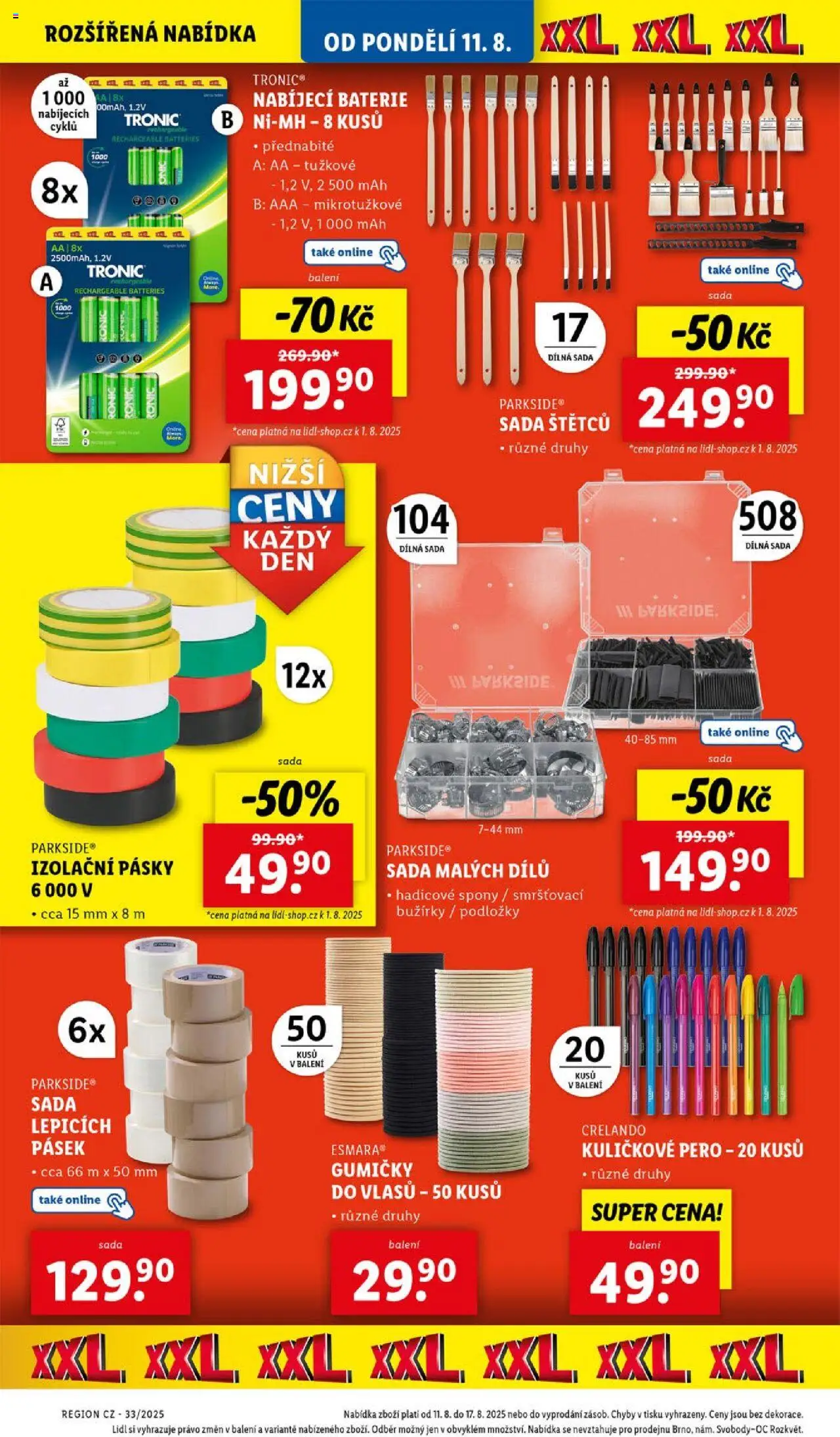 Lidl leták - Spotřební zboží od 11.08.2025 | Strana: 4 | Produkty: Pero, Nabíjecí baterie, Baterie, Gumičky do vlasů