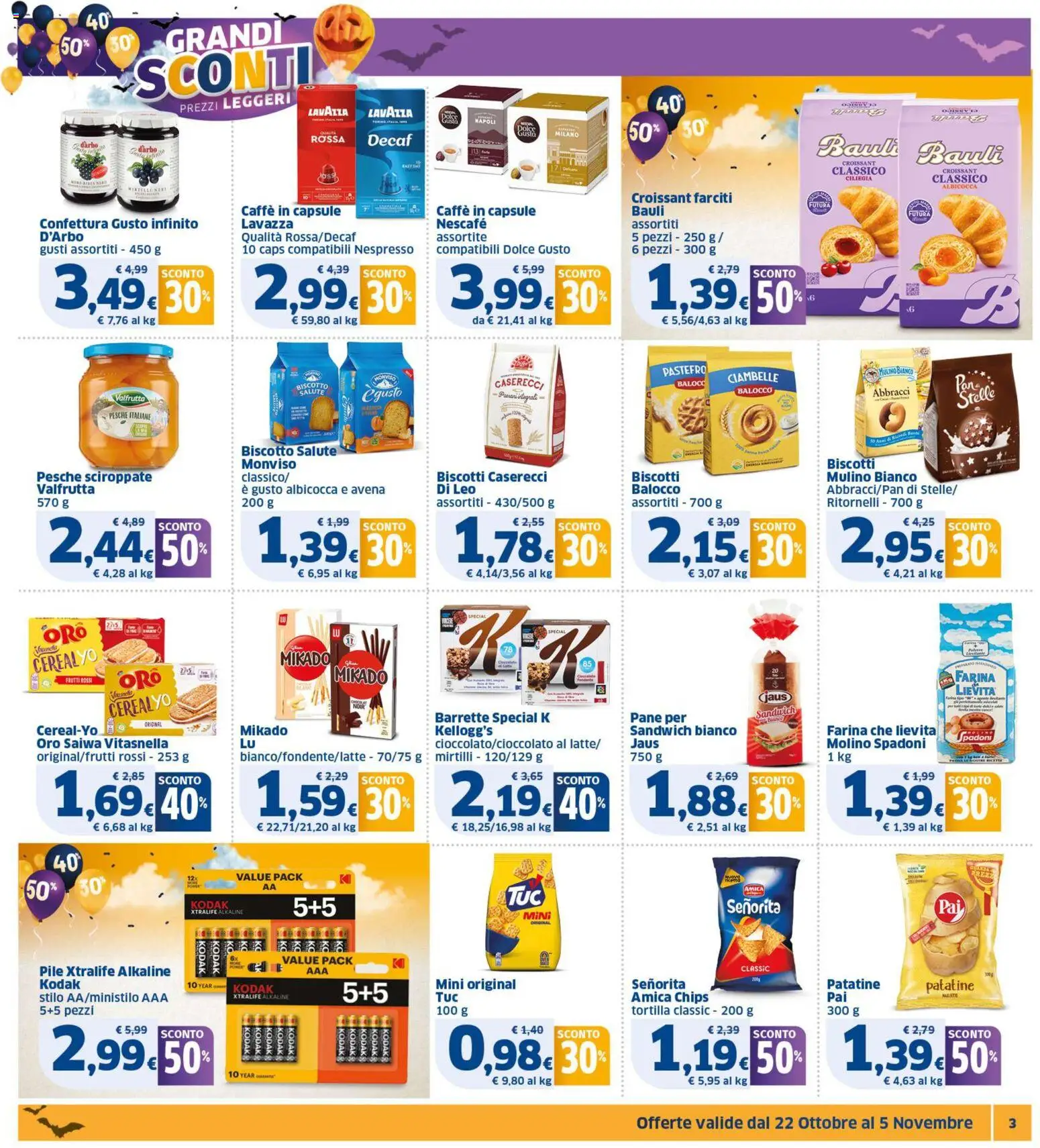 Volantino SIGMA del 22.10.2025 | Pagina: 3 | Prodotti: Pane, Caffè, Patatine, Caffe in capsule