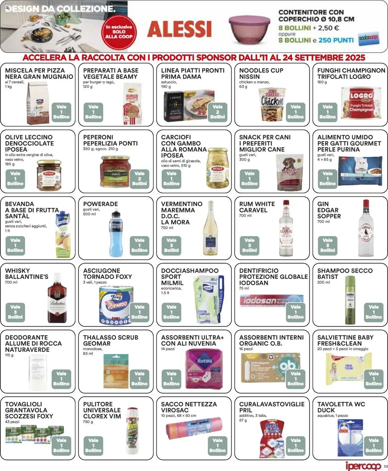Volantino Ipercoop del 11.09.2025 | Pagina: 33 | Prodotti: Tavoletta wc, Olio, Funghi, Contenitore