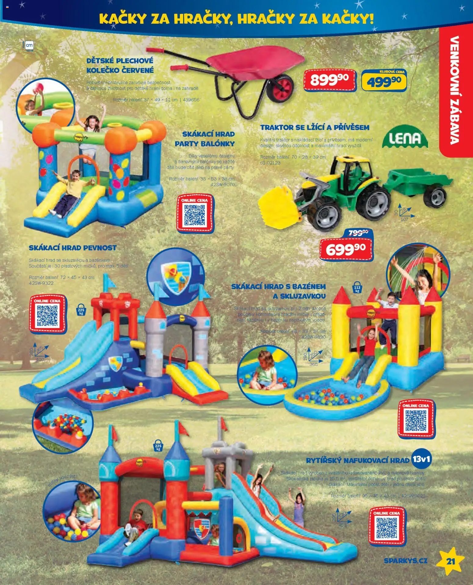 Sparkys katalog Léto 2026 od 01.05.2026 | Strana: 21 | Produkty: Balonky, Skákací hrad, Hračky, Ventilátor