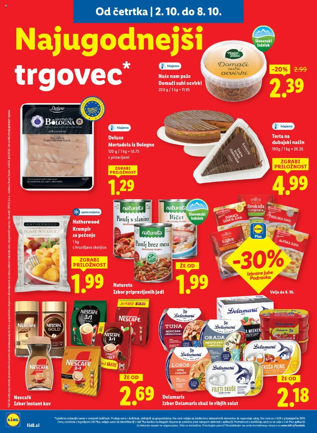 Novi Lidl katalog ponudbe – veljaven od 02.10.2025 | Stran: 8 | Izdelki: Mortadela, Ocvirki, Olje, Krompir