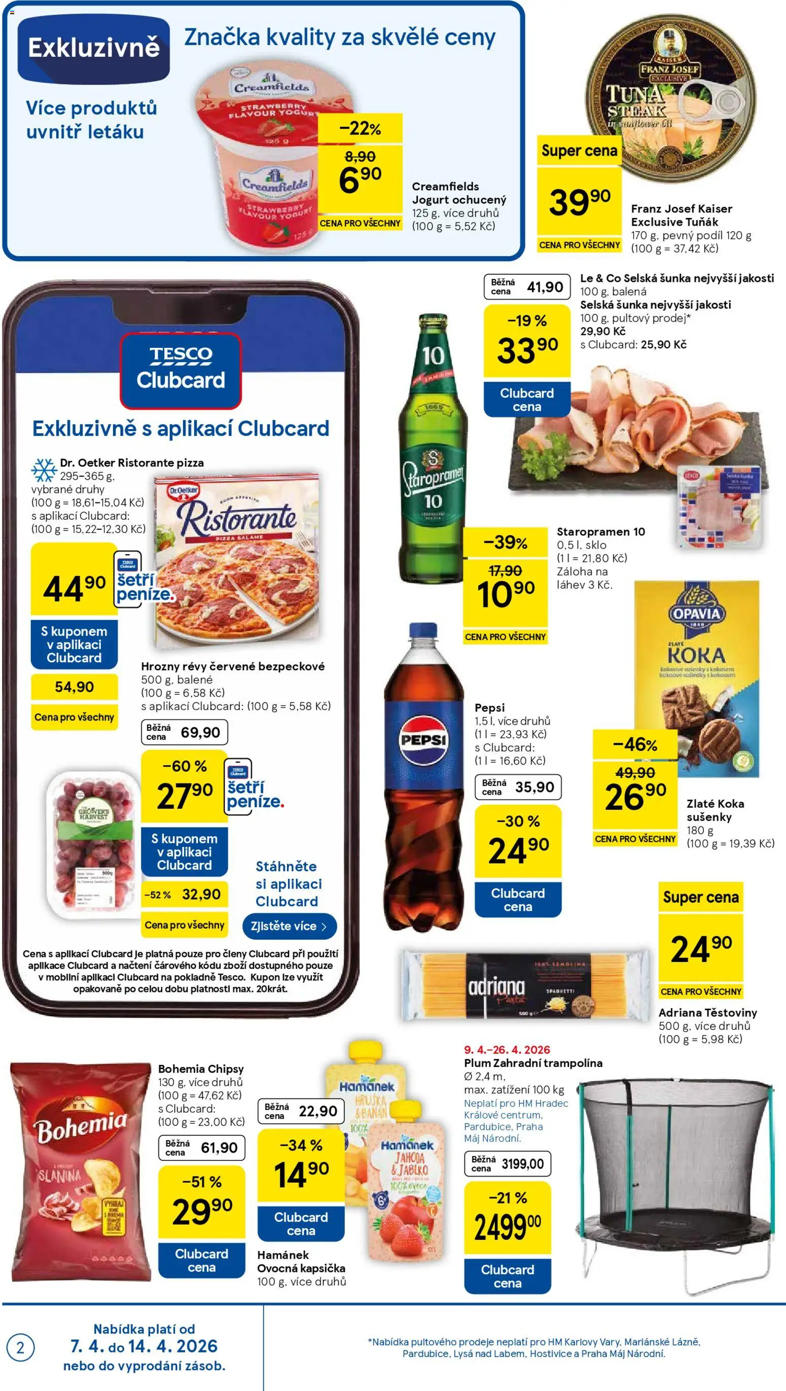 Tesco leták - Hypermarket od 07.04.2026 | Strana: 2 | Produkty: Cookies, Steak, Hrozny, Láhev