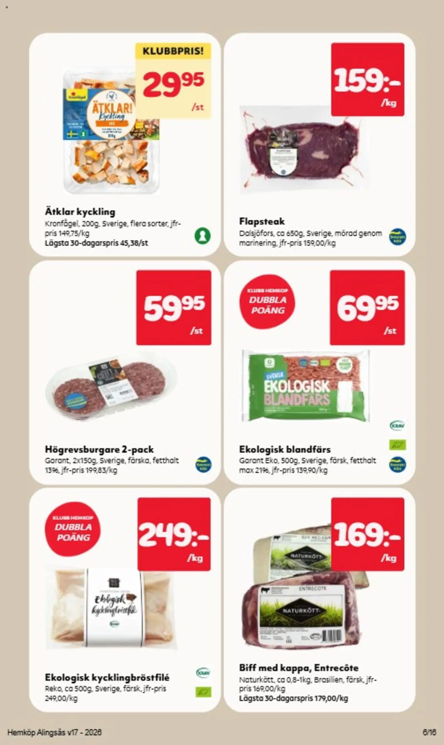 Hemköp reklamblad aktuell från 20.04.2026 | Sida: 9 | Produkter: Entrecote, Blandfärs
