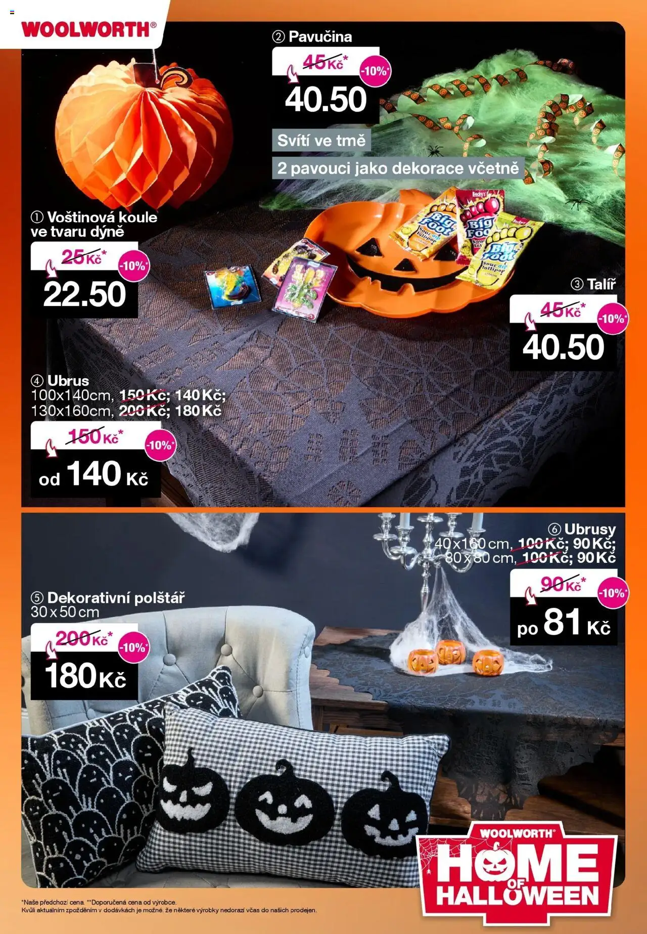 Woolworth leták - Třebíč, Třinec, Žatec, Otvice, Jihlava, Znojmo, Příbram od 10.10.2025 - akční nabídka | Strana: 6 | Produkty: Talíř, Dýně, Ubrus, Dekorace