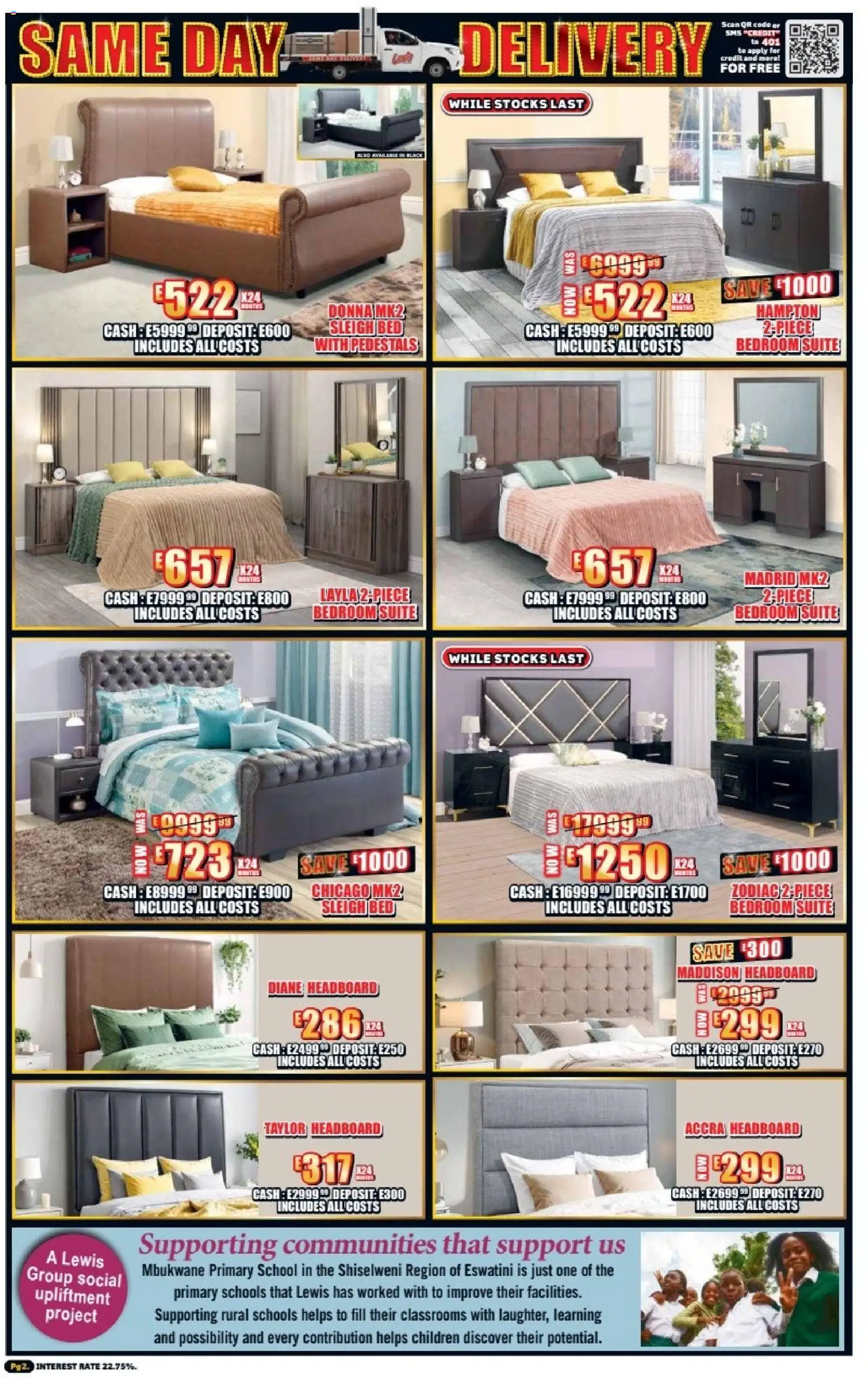 New Lewis Stores catalogue – valid from 23.02.2026 | Page: 2 | Products: Headboard, Bed