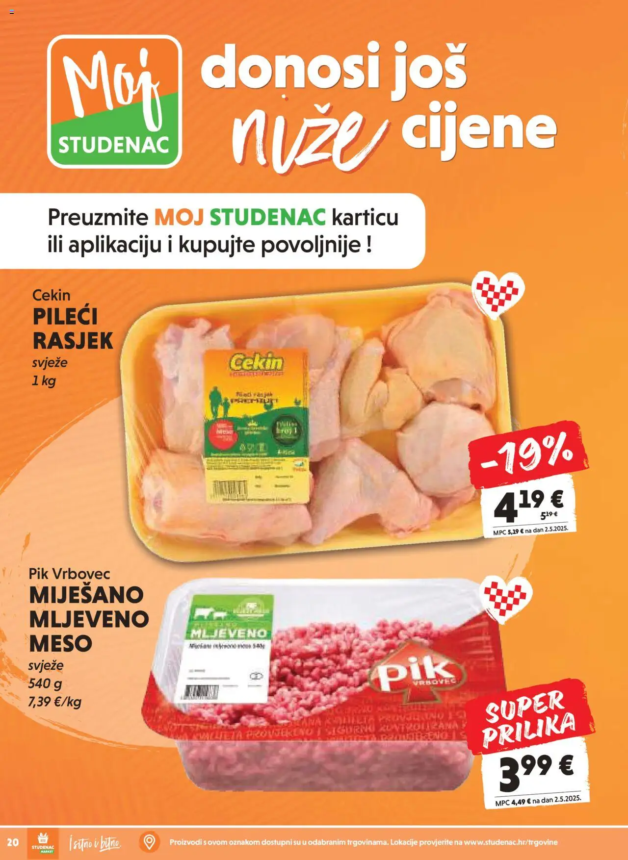Studenac katalog | vrijedi od 27.08.2025 | Stranica: 20 | Proizvodi: Meso, Mljeveno meso, Pik Vrbovec