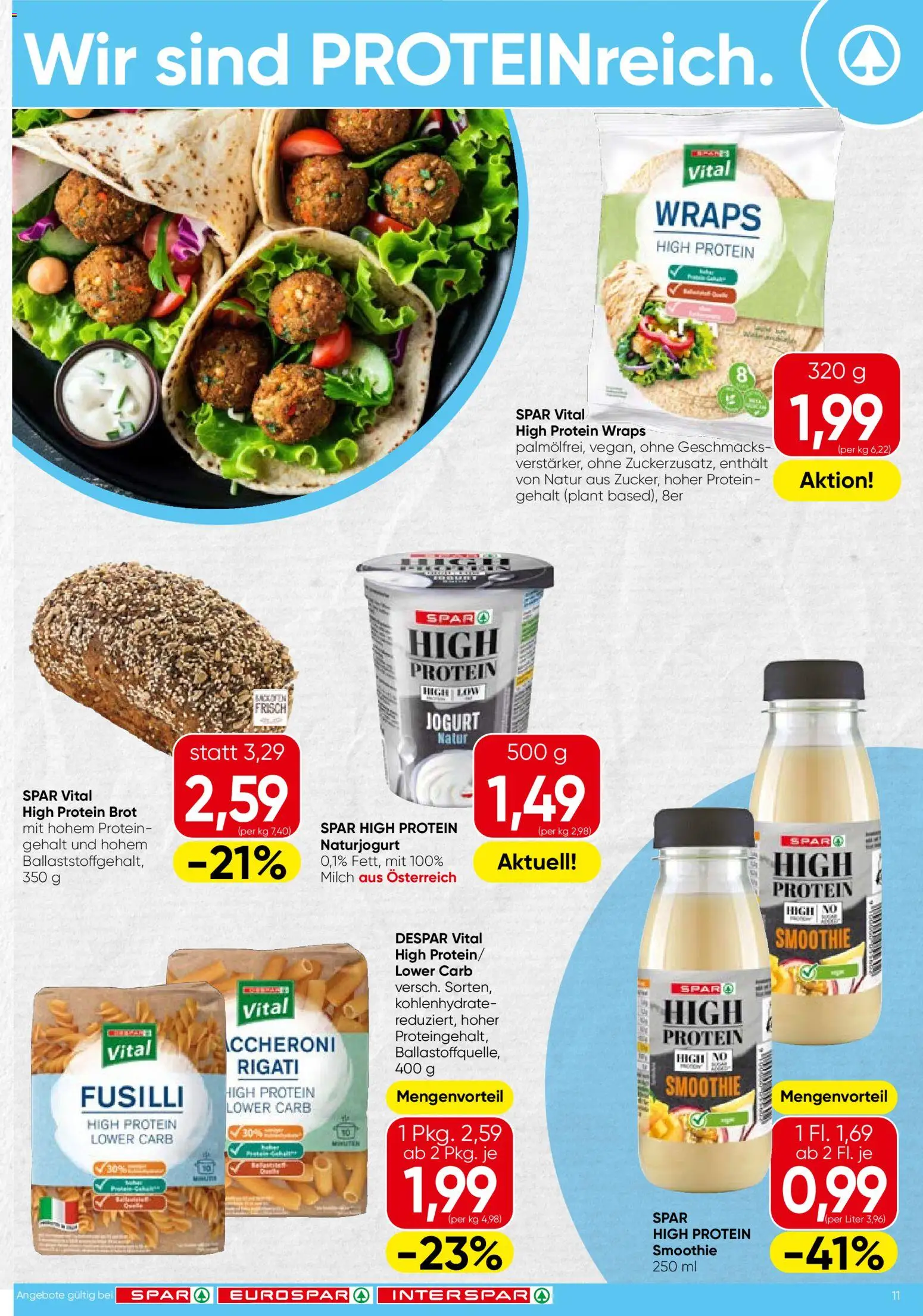 Spar Flugblatt - Wien gültig ab 22.01.2026 | Seite: 11 | Produkte: Milch, Brot