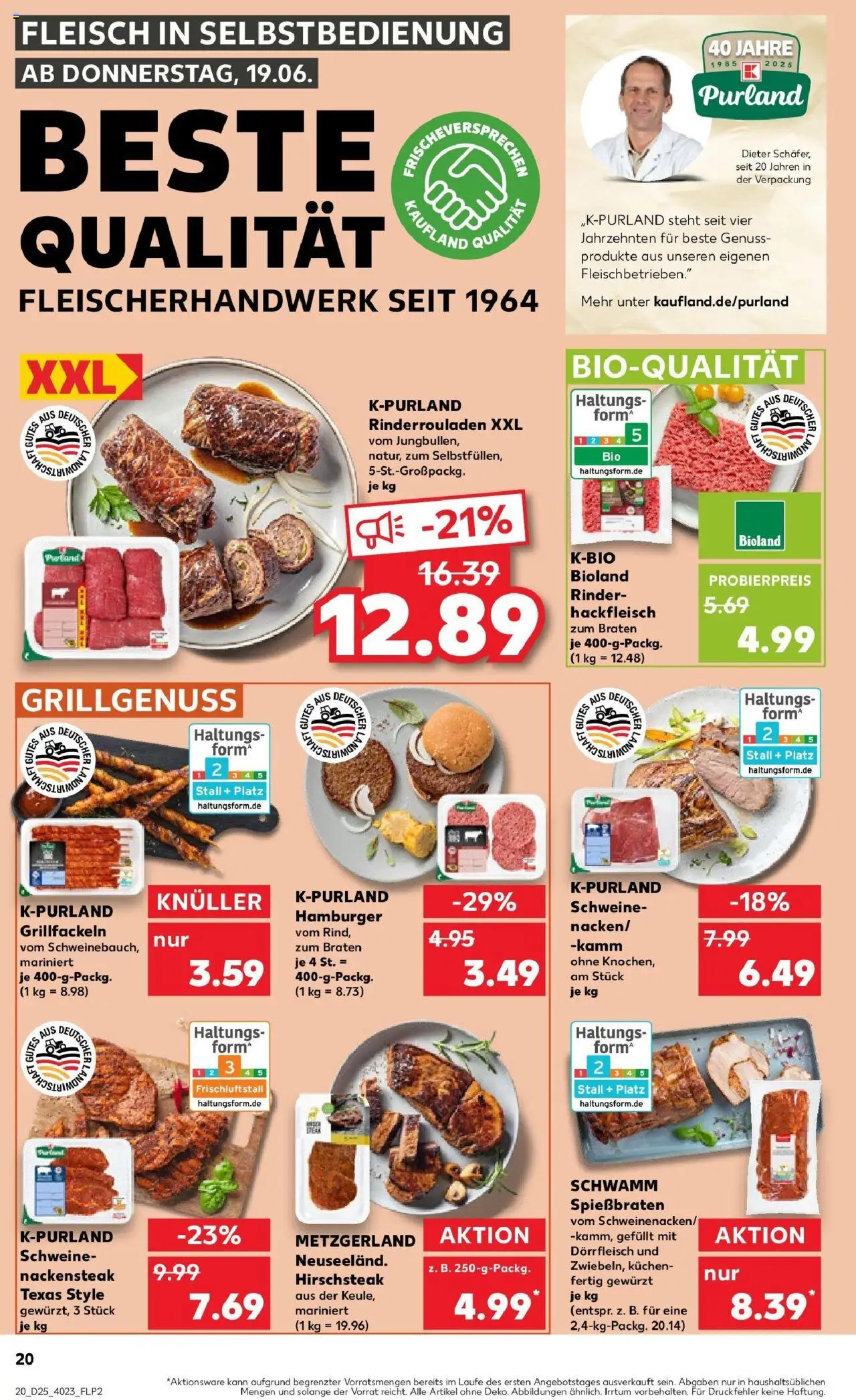 Kaufland prospekt Haldensleben	 - gültig ab dem 22.06.2025 | Seite: 33 | Produkte: Rinderrouladen, Kuchen, Fleisch, Hackfleisch