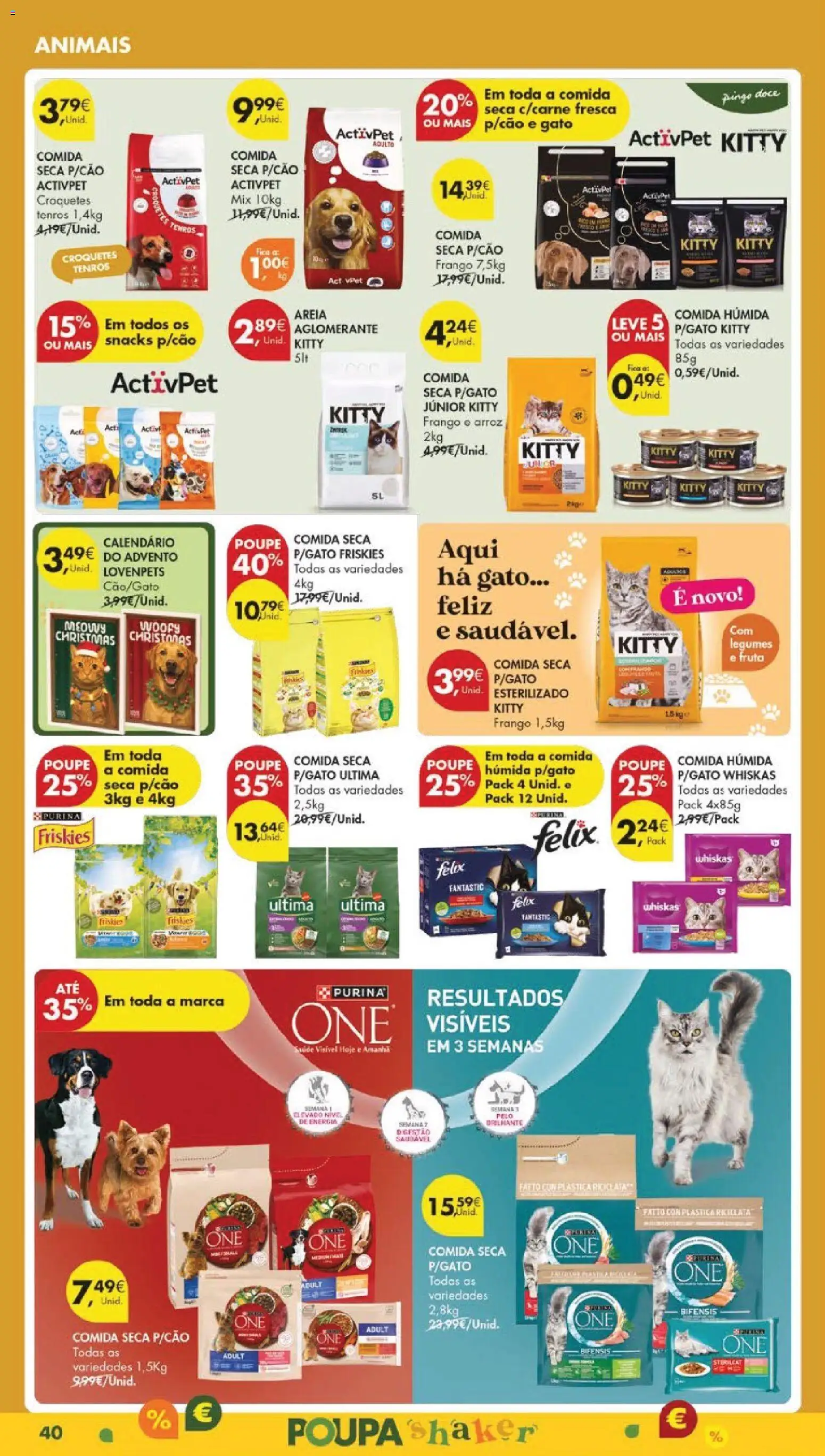 Pingo Doce Black Friday │ válido de 25.11.2025 | Página: 44 | Produtos: Purina one, Areia, Frango, Arroz