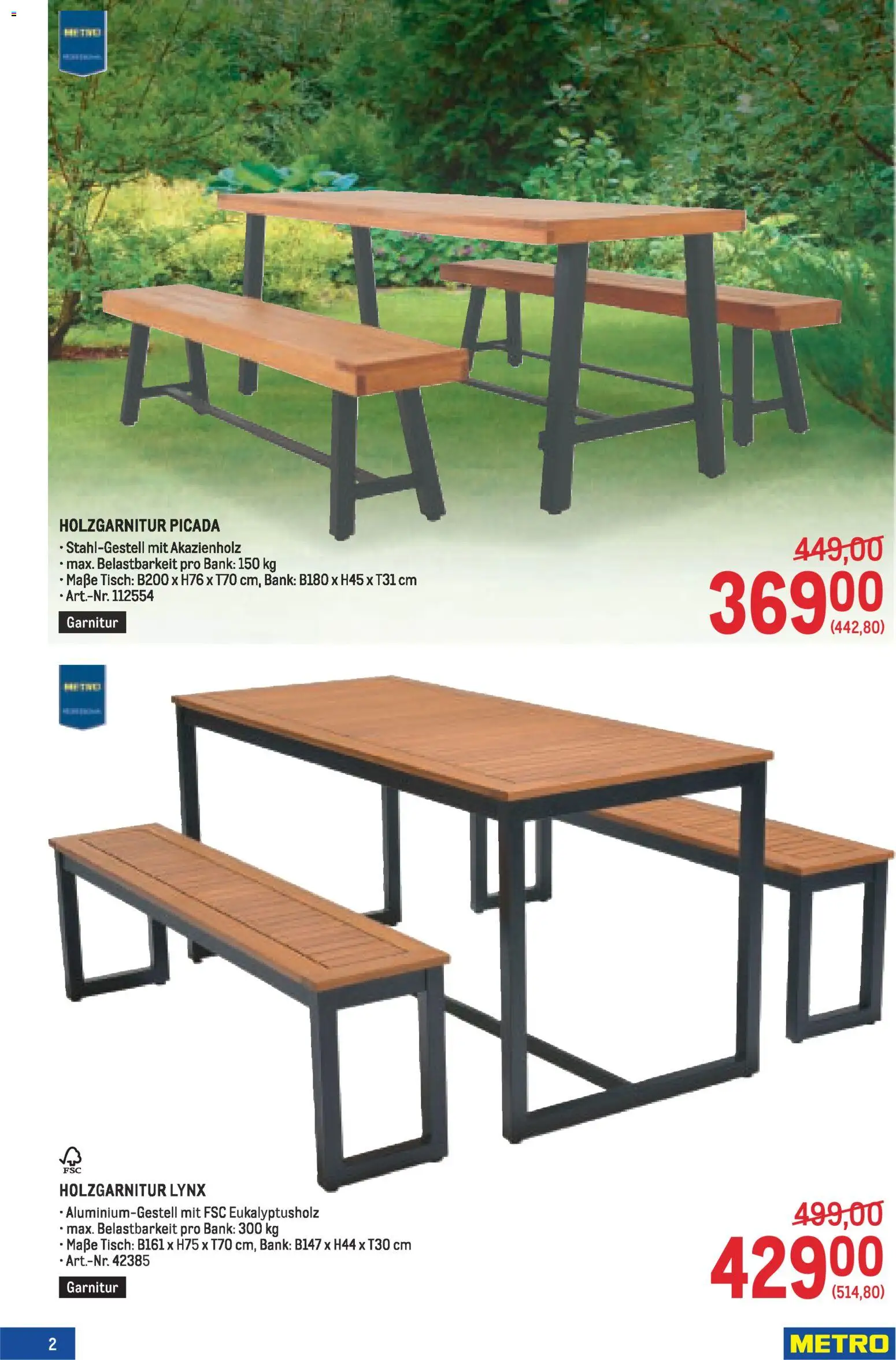 Metro angebote Garten Spezial MP08 gültig ab 02.04.2026 | Seite: 2 | Produkte: Tisch