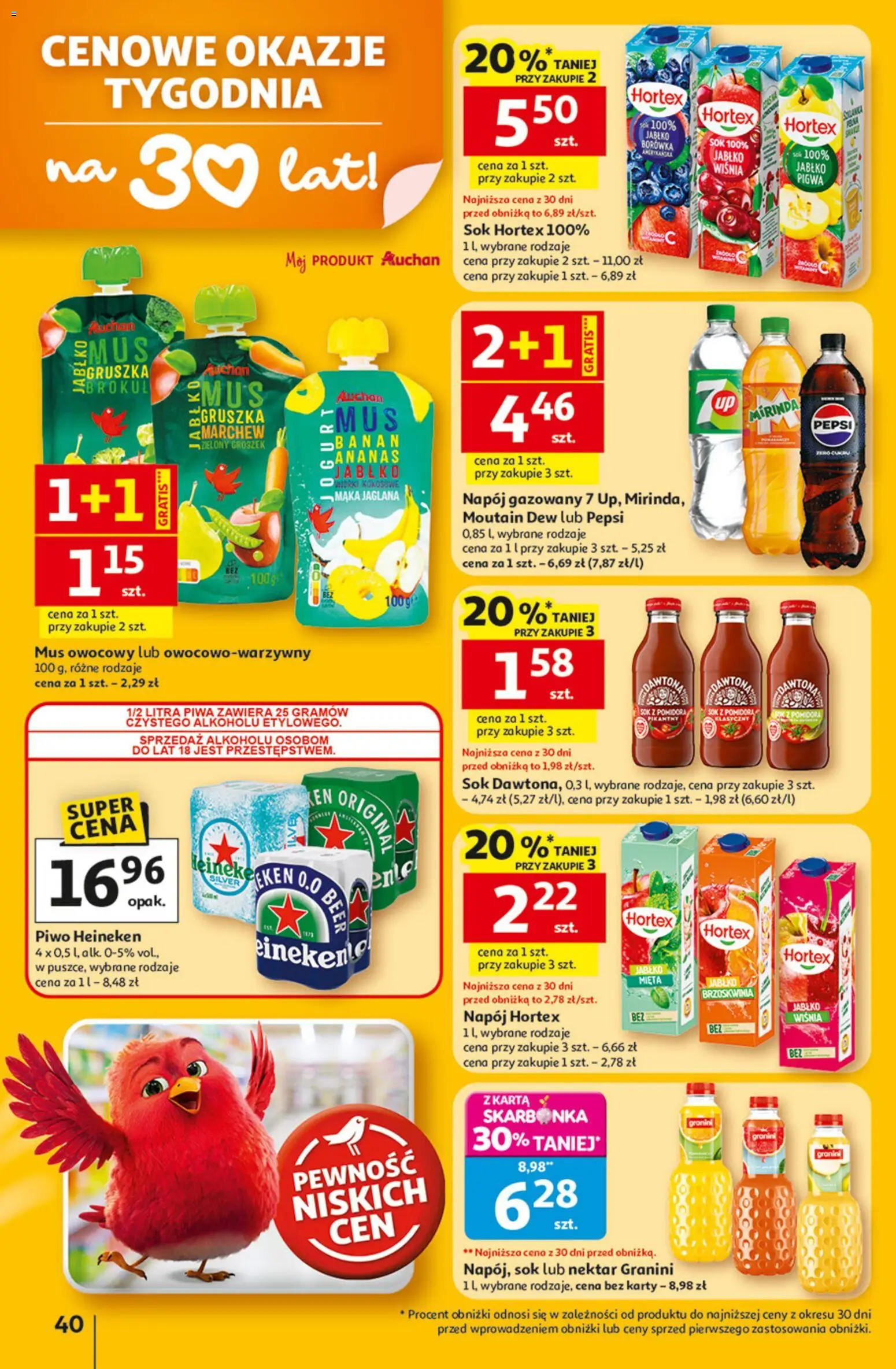 Auchan gazetka - 30 Lat Hipermarket od 23.04.2026 | Strona: 40 | Produkty: Karta, Gruszka, Pepsi, Ananas