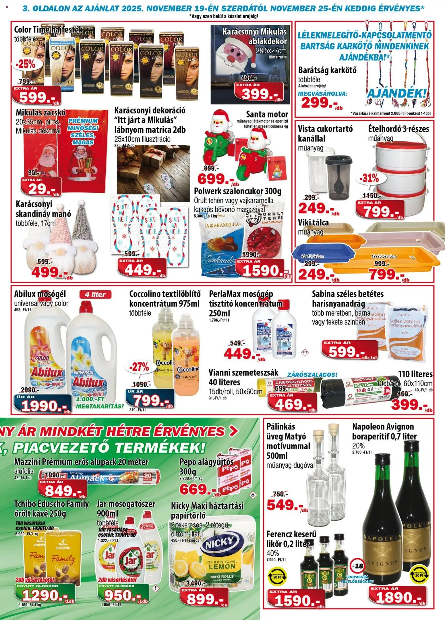 Vianni akciós ujság - amely érvényes a következő dátumtól: 12.11.2025 | Oldal: 3 | Termékek: Szemeteszsák, Mosógél, Eper, Őrölt kávé