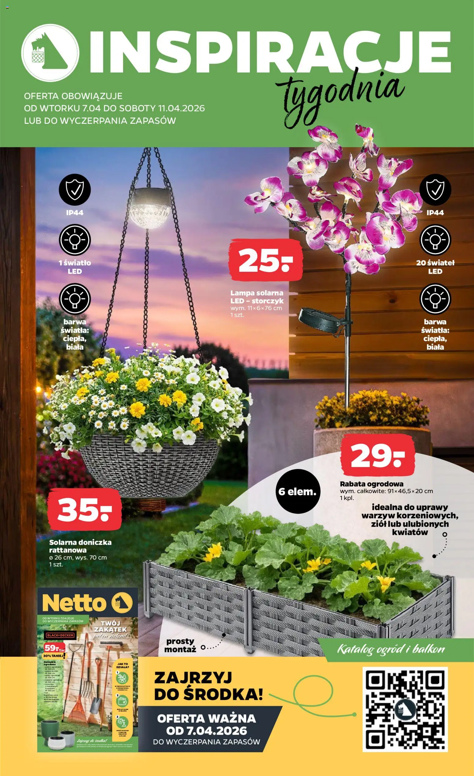 Netto gazetka od wtorku NonFood od 07.04.2026 | Strona: 2 | Produkty: Lampa solarna, Doniczka, Lampa, Storczyk