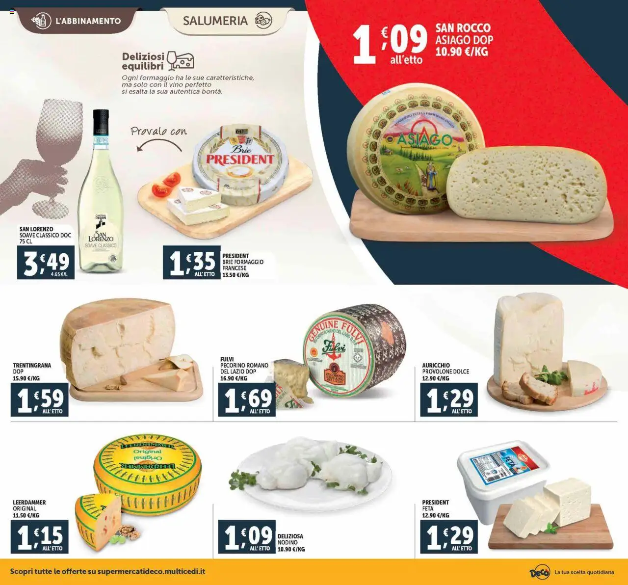 Volantino Decò del 21.08.2025 | Pagina: 2 | Prodotti: Formaggio, Vino, Pecorino Romano, Pecorino