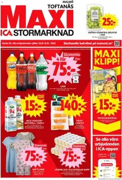 ICA Maxi - Malmö - Förhandsvisning av reklamblad från butik ICA Maxi aktuell från 25.08.2025