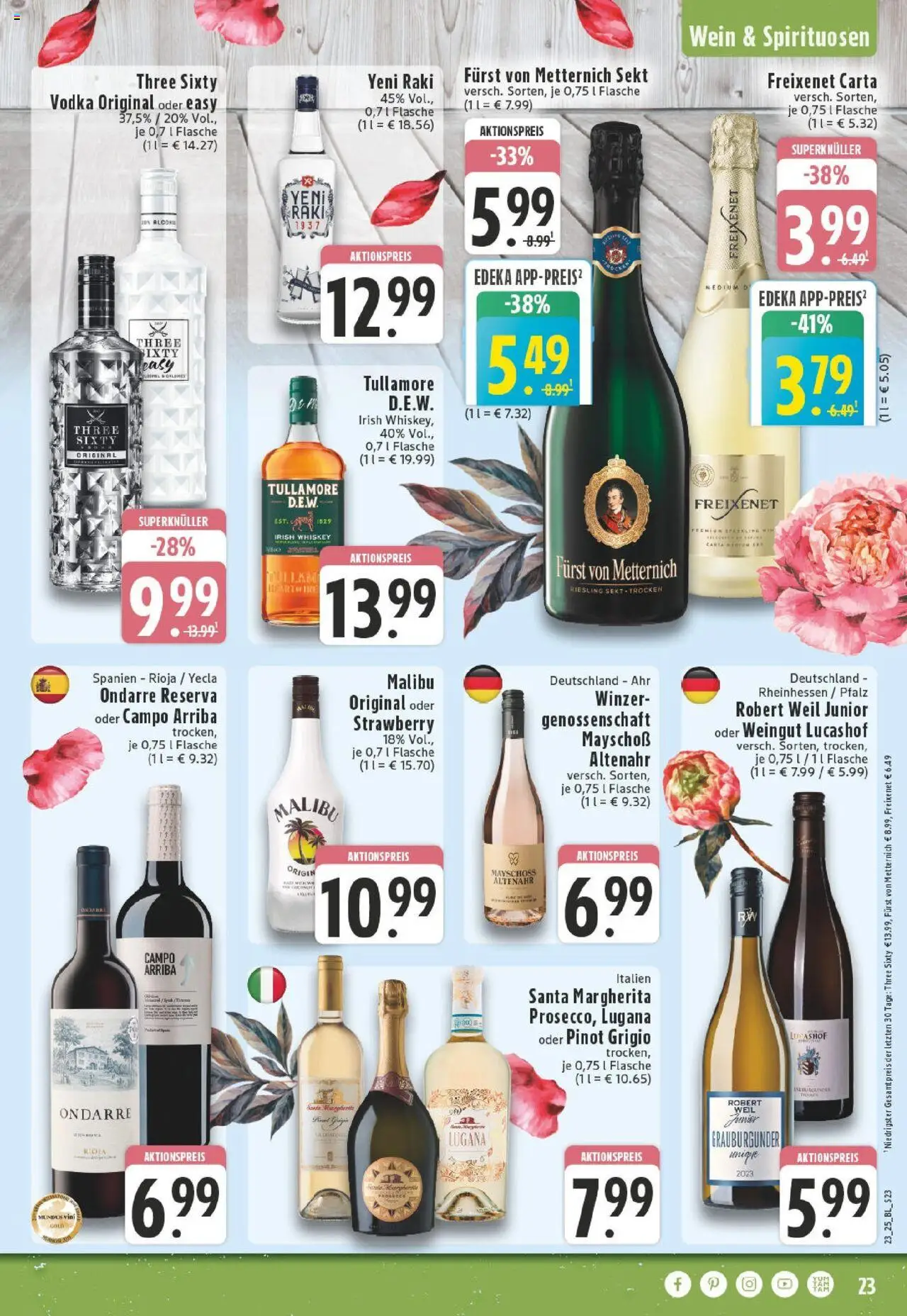 Edeka prospekt Düsseldorf	 - gültig ab dem 01.06.2025 | Seite: 23 | Produkte: Furst von metternich, Sekt, Wein, Vodka