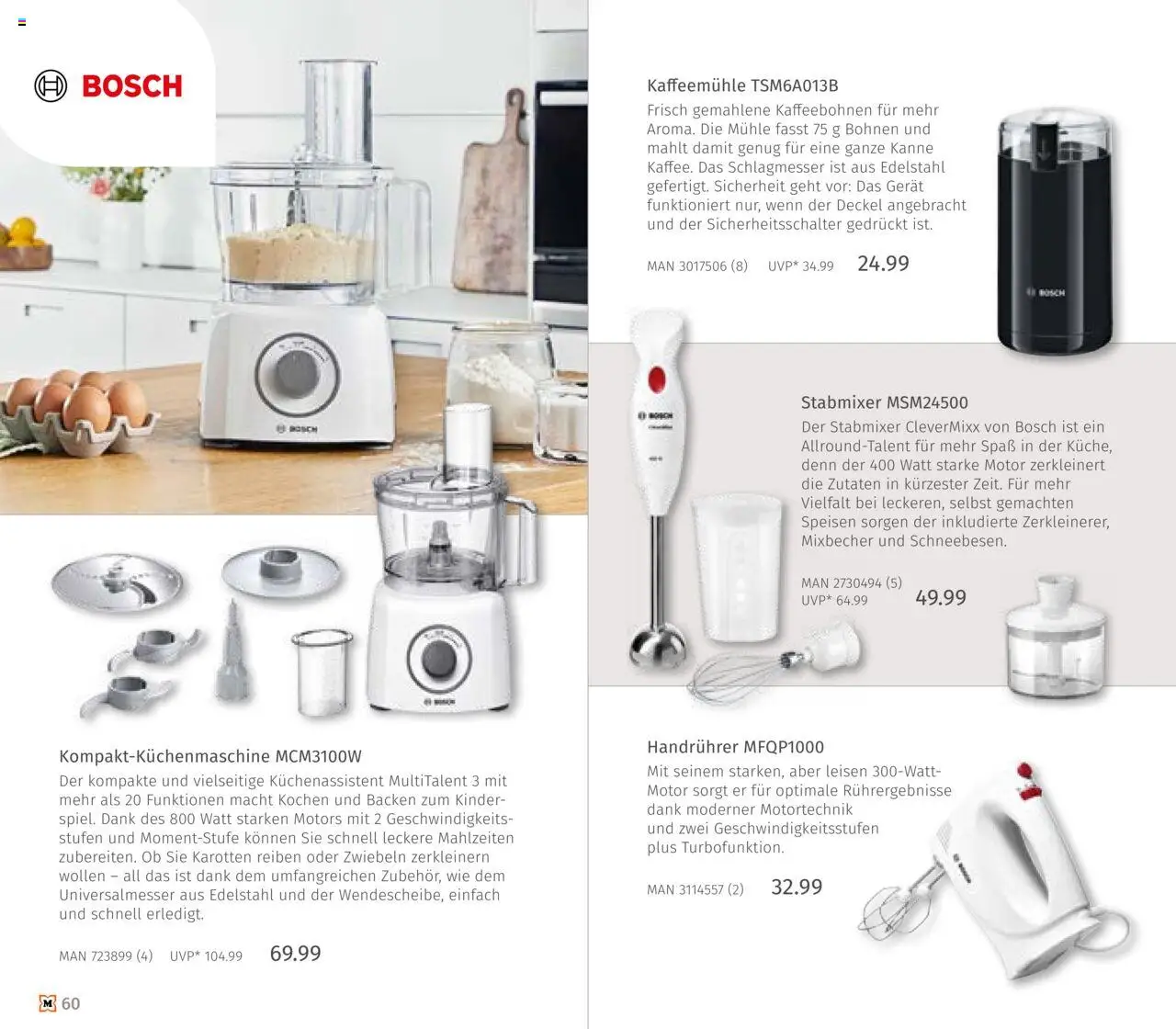Müller Haushaltskatalog – gültig ab 03.10.2025 | Seite: 60 | Produkte: Bosch, Mühle, Zwiebeln, Stabmixer