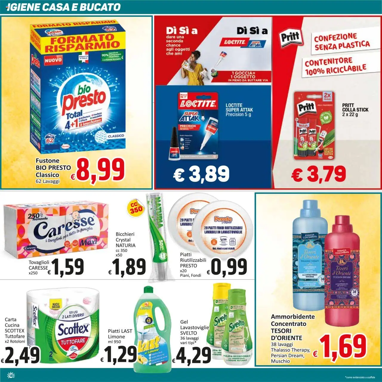 Volantino Paghi Poco del 19.08.2025 | Pagina: 18 | Prodotti: Ammorbidente, Smacchiatore, Lavastoviglie, Colla