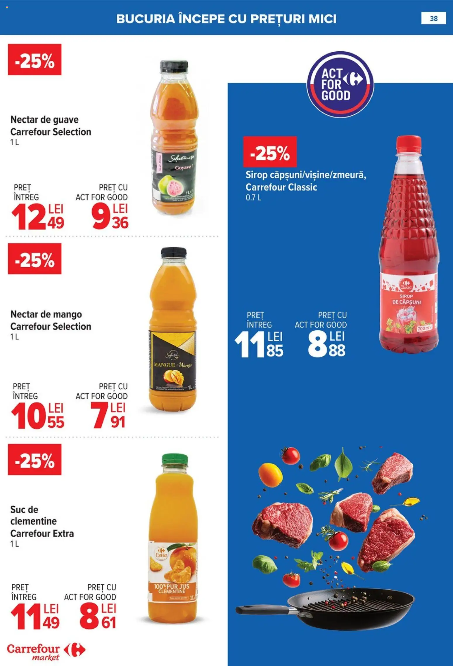 Noul catalog Carrefour – valabil de la 08.01.2026 | Pagină: 38 | Produse: Mici, Suc, Sirop, Mango