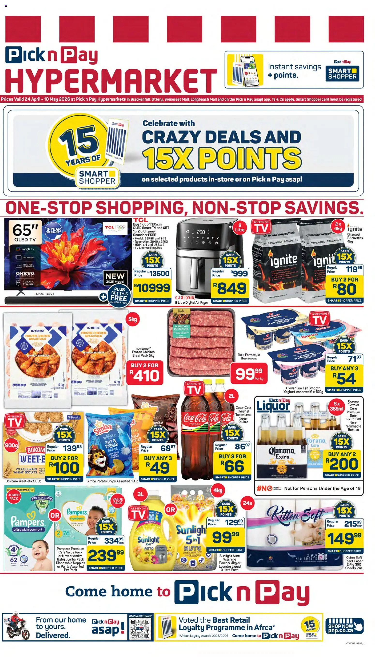 New Pick n Pay catalogue – valid from 24.04.2026 | Page: 1 | Products: Toilet, Chips, Paper, Salt
