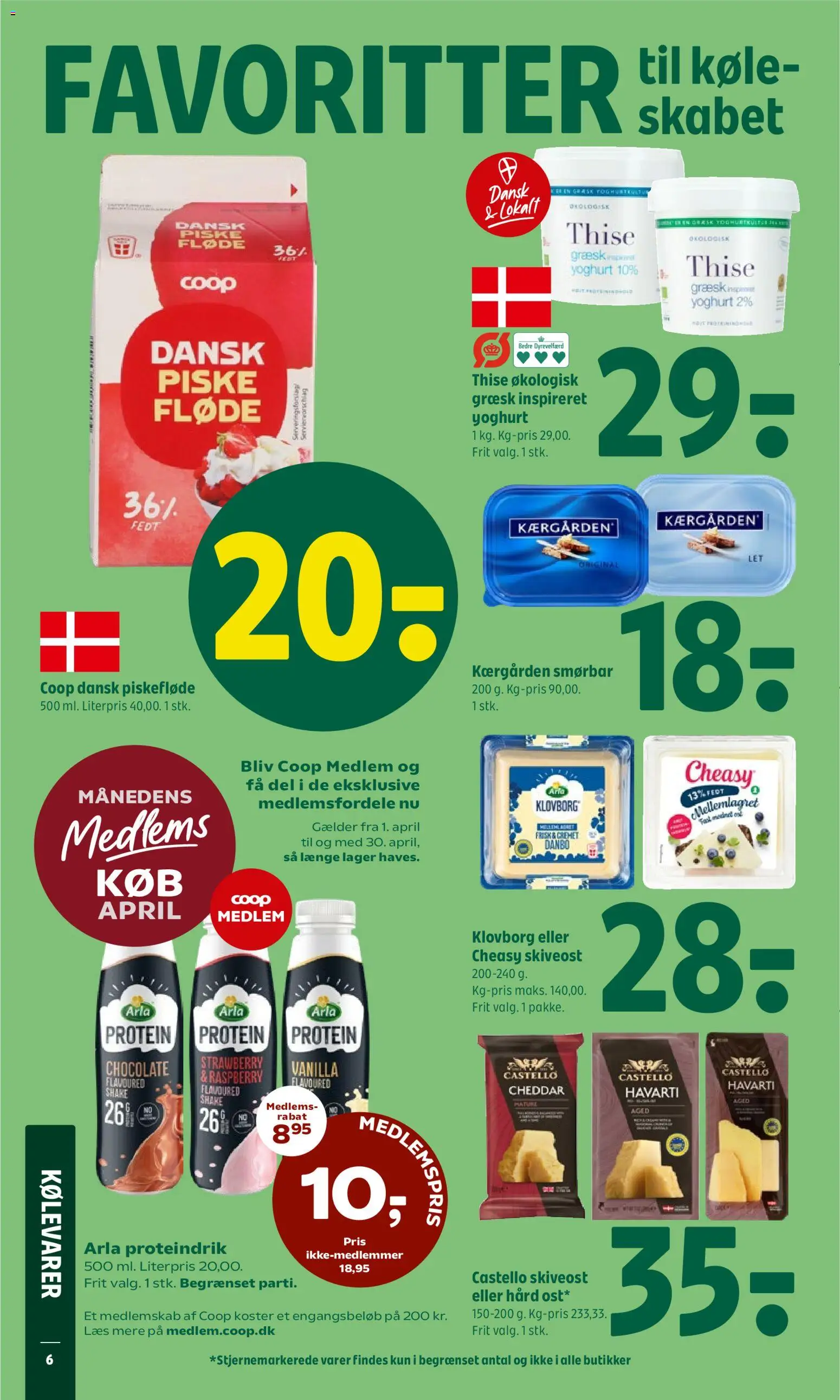 Coop 365 tilbudsavis – gyldig fra 16.04.2026 | Side: 6 | Produkter: Yoghurt, Fløde, Vestido de festa, Skiveost