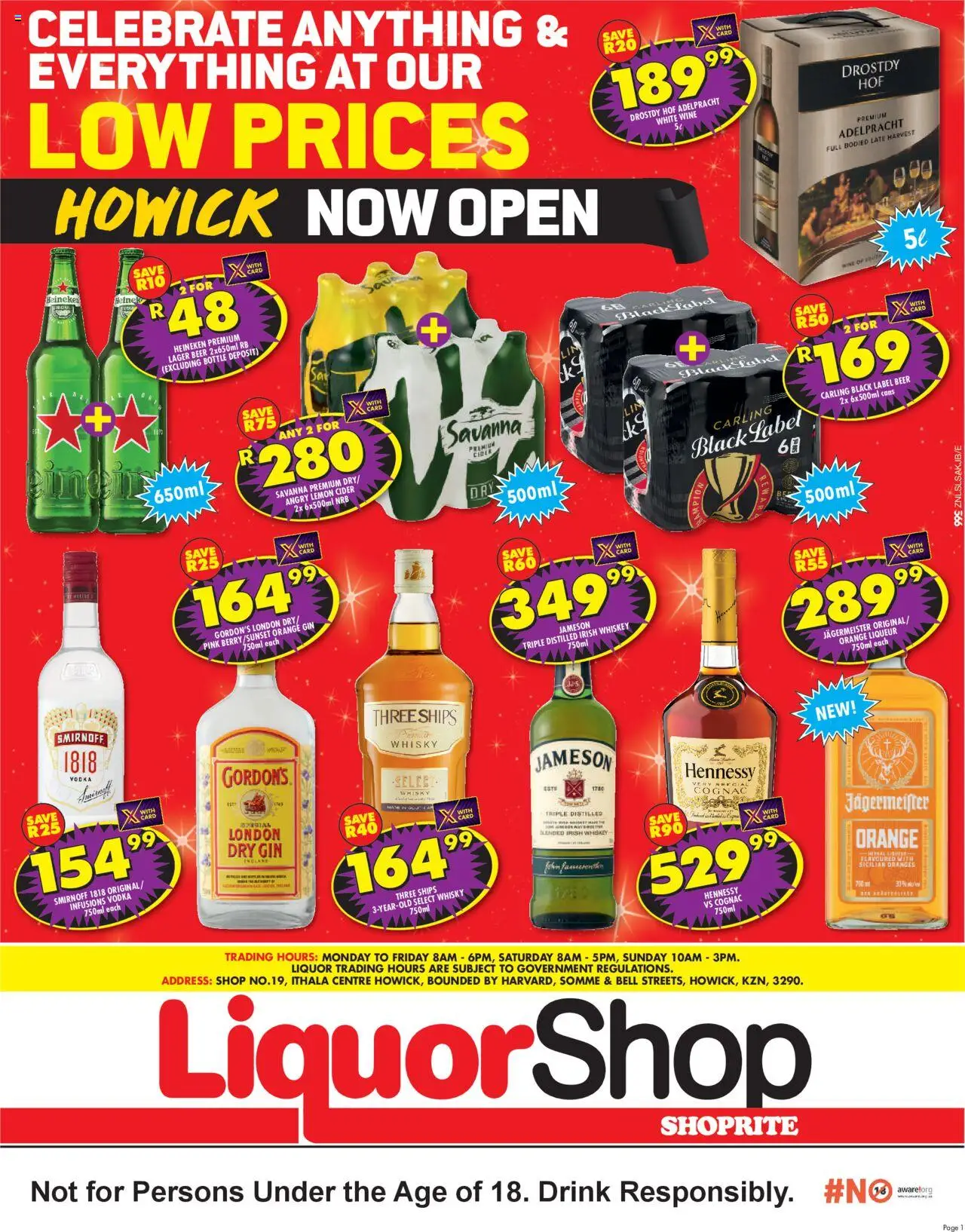 New Shoprite catalogue – valid from 24.09.2025 | Page: 1 | Products: Wine, Beer, Oranges, Whiskey