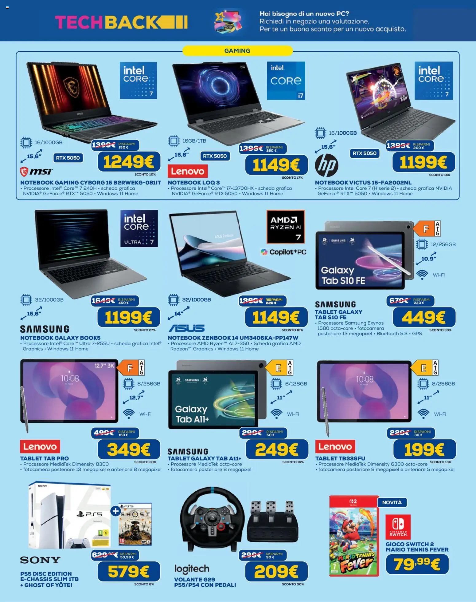 Volantino Euronics del 19.02.2026 | Pagina: 7 | Prodotti: Notebook, Tè, Fotocamera, Gioco