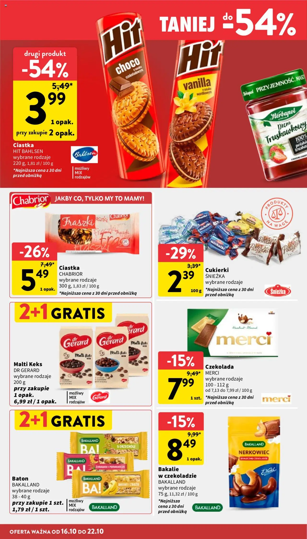 Intermarche Gazetka od 16.10.2025 | Strona: 26 | Produkty: Merci, Baton, Cukierki, Ciastka