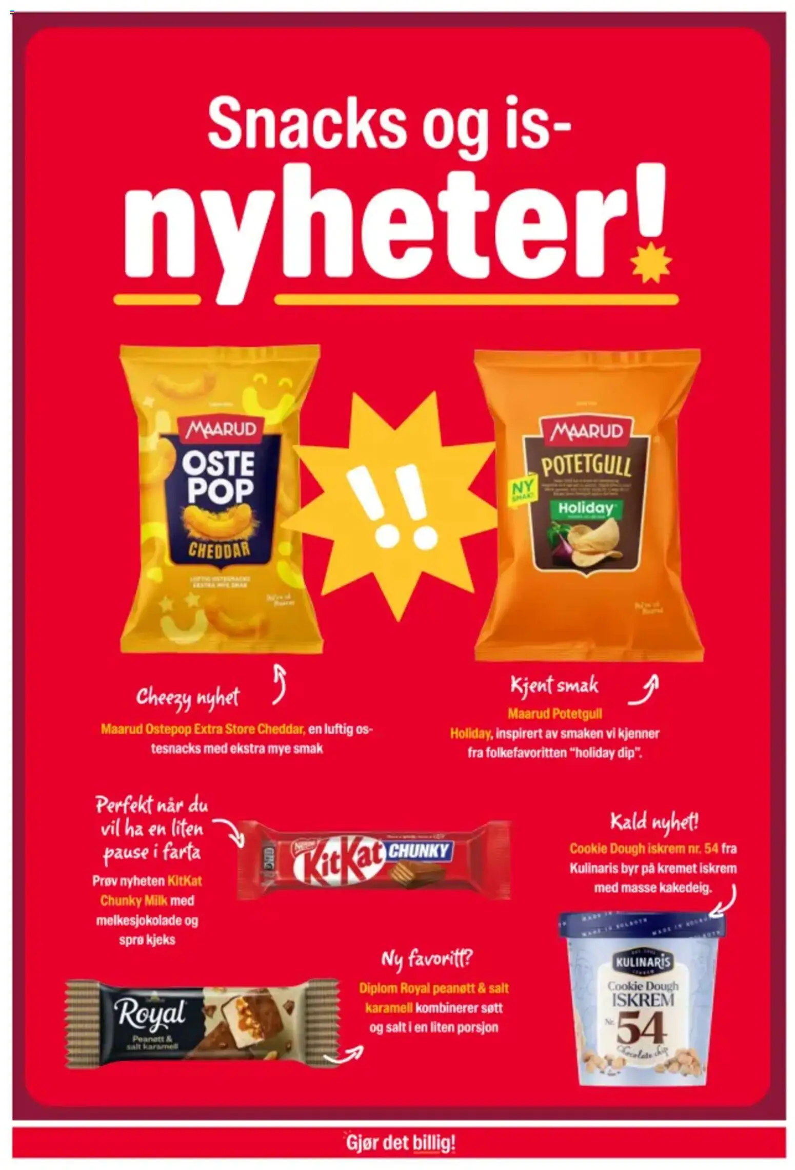 {H1} | Side: 3 | Produkter: Snacks, Kjeks, Potetgull, Cheddar