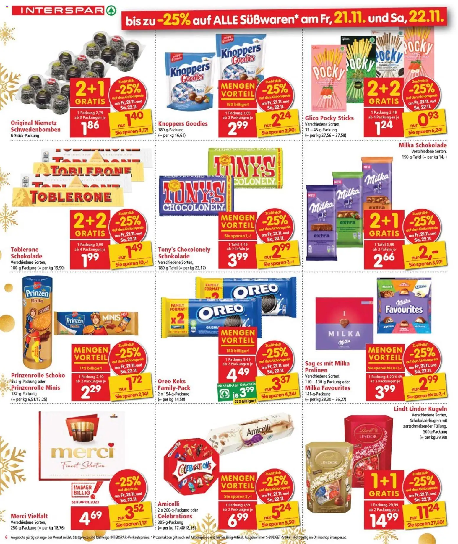 Interspar Flugblatt - Burgenland gültig ab 20.11.2025 | Seite: 6 | Produkte: Schokolade