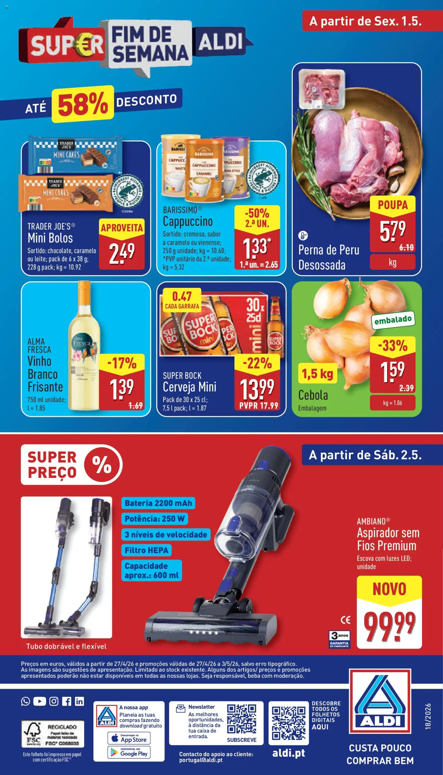 Aldi folheto | 27/04/2026 |  🎉 Como obter um desconto limitado? Poupe ainda hoje! | Portugal