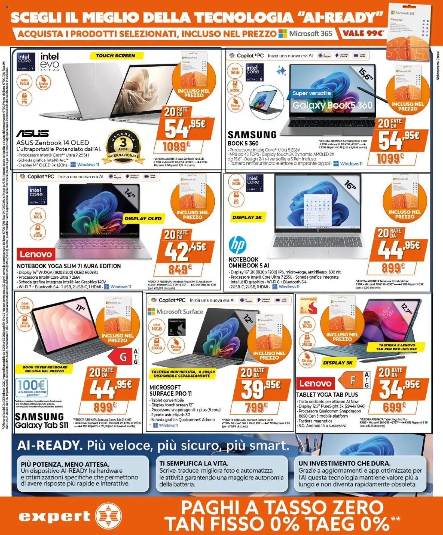 Volantino Expert del 12.02.2026 | Pagina: 3 | Prodotti: Notebook, Samsung Galaxy, Mobile, Tablet