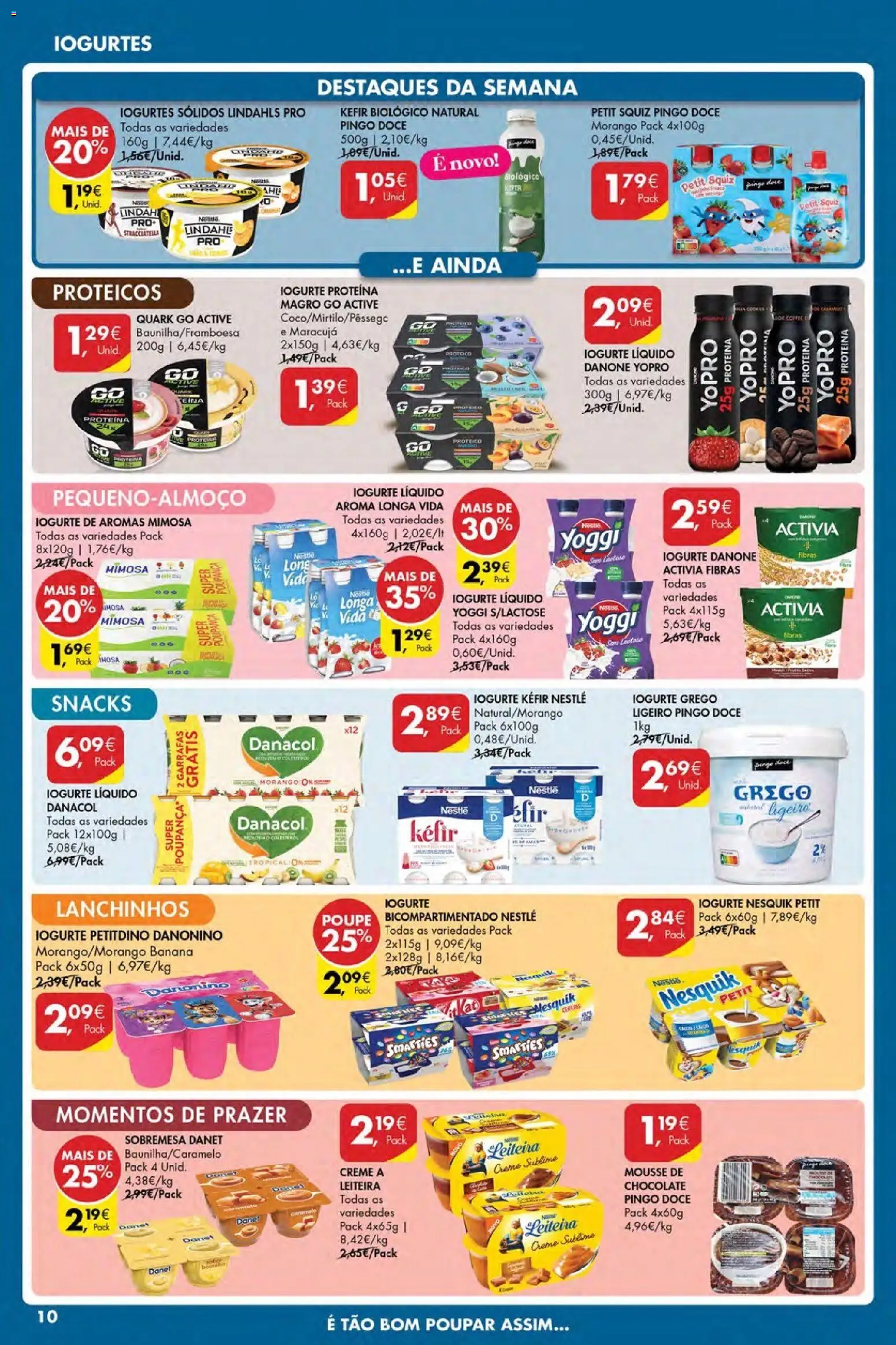 Pingo Doce Poupe Esta Semana Açores │ válido de 12.02.2026 | Página: 10 | Produtos: Mousse de chocolate, Iogurtes, Iogurte, Iogurte liquido