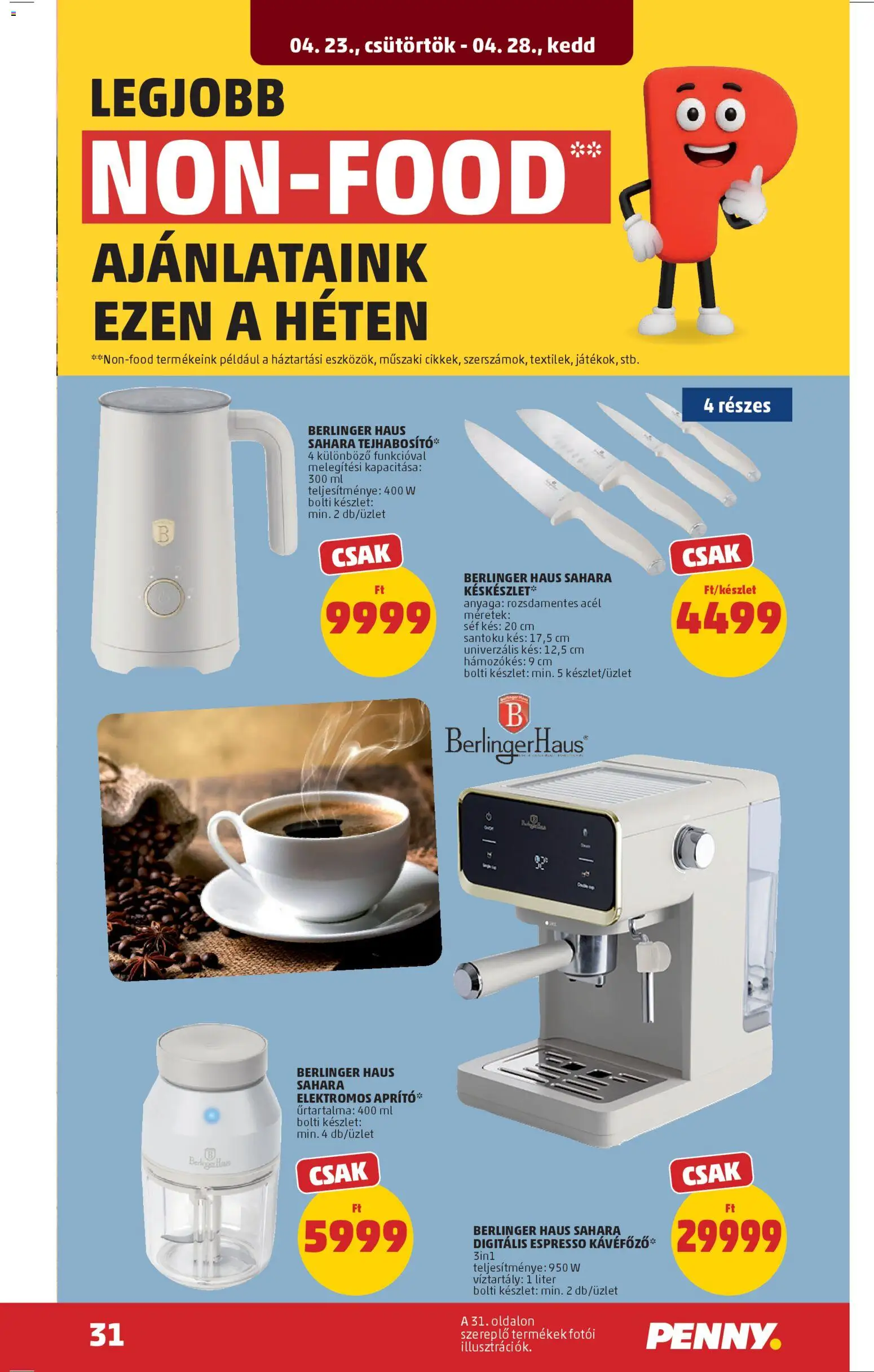 PENNY akciós ujság - amely érvényes a következő dátumtól: 23.04.2026 | Oldal: 34 | Termékek: Kés