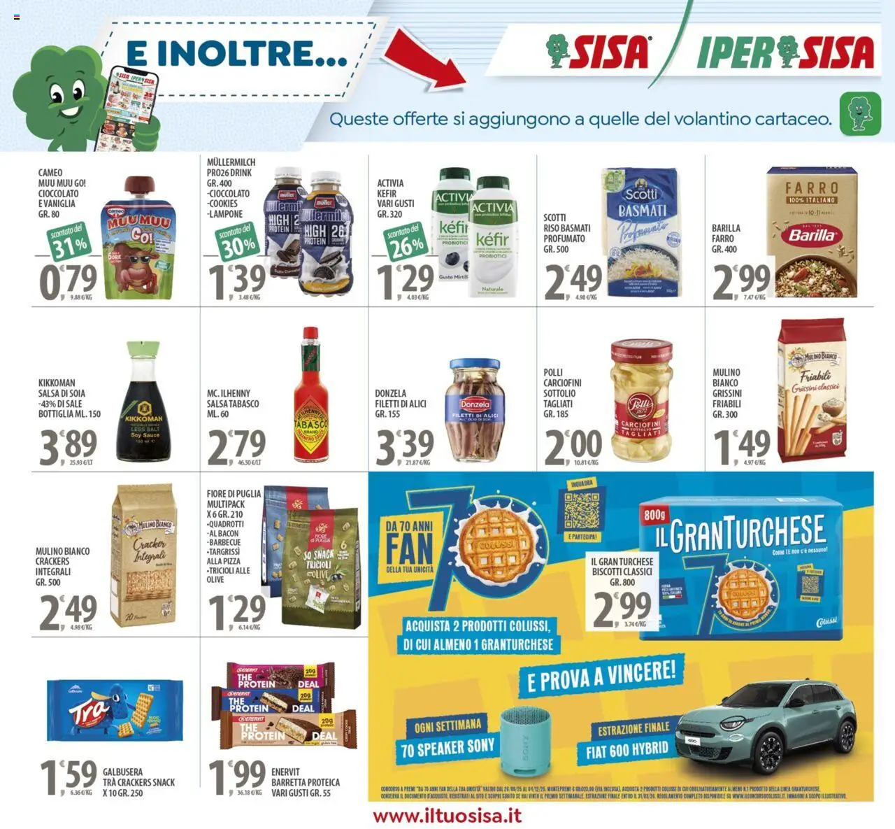 Volantino SISA del 03.10.2025 | Pagina: 16 | Prodotti: Cioccolato, Riso, Fan, Farro