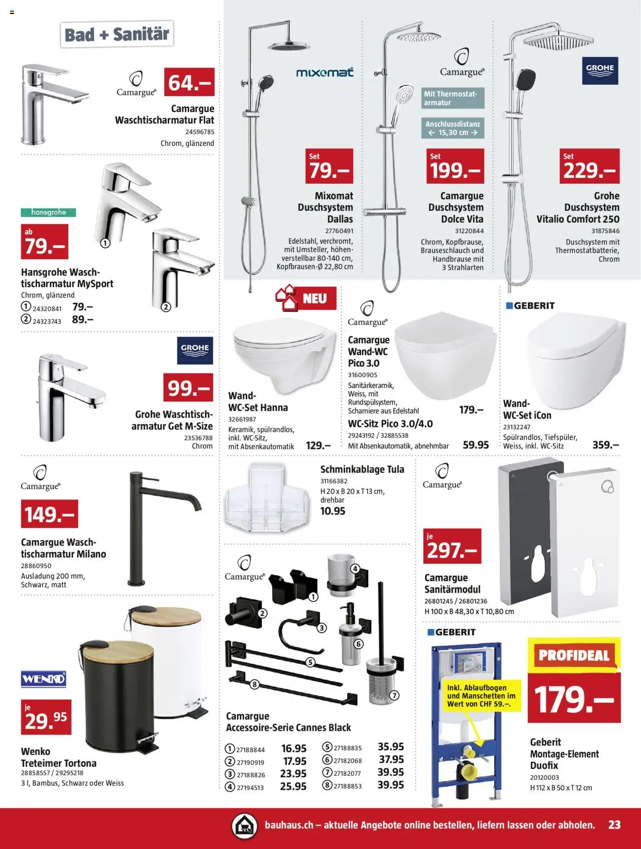 Bauhaus Aktionen ab 28.07.2025 | Seite: 23 | Produkte: Waschtisch, Armatur, Bad