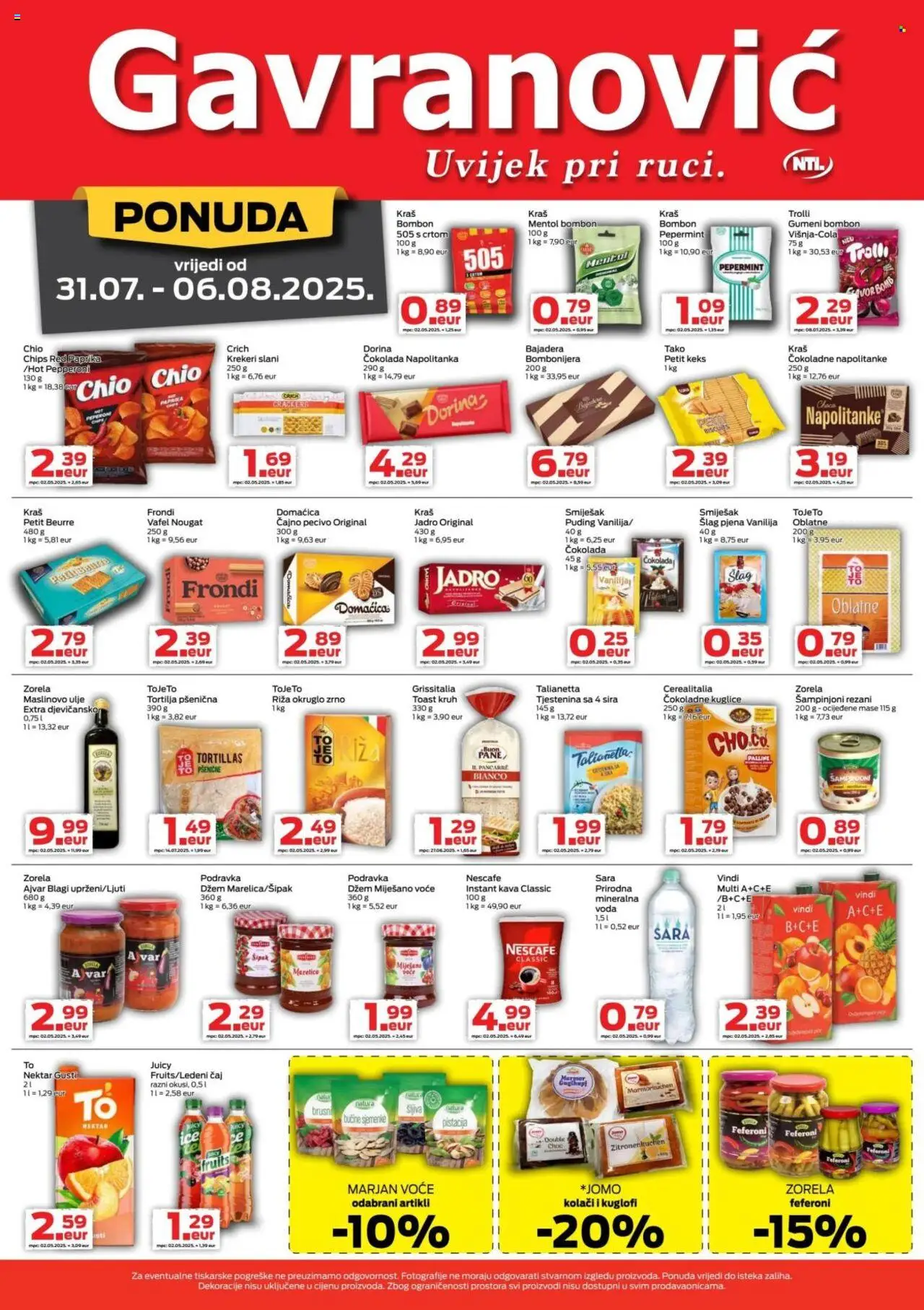 Gavranović katalog | vrijedi od 31.07.2025 | Stranica: 3 | Proizvodi: Podravka, Keks, Feferoni, Pecivo