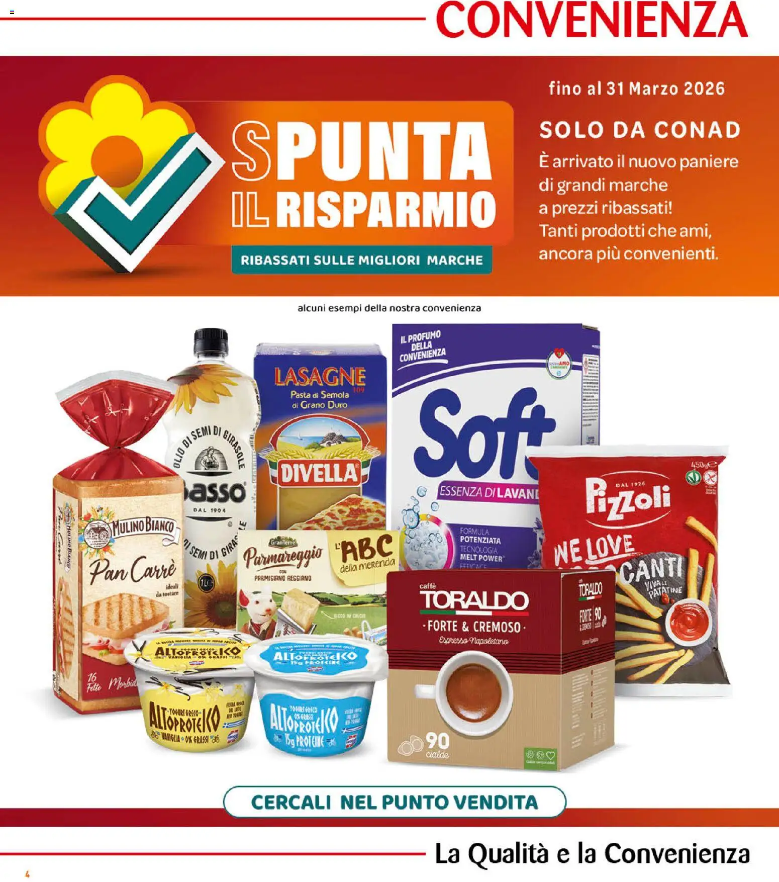 Volantino Conad del 18.02.2026 | Pagina: 4 | Prodotti: Yogurt, Olio, Pasta, Profumo