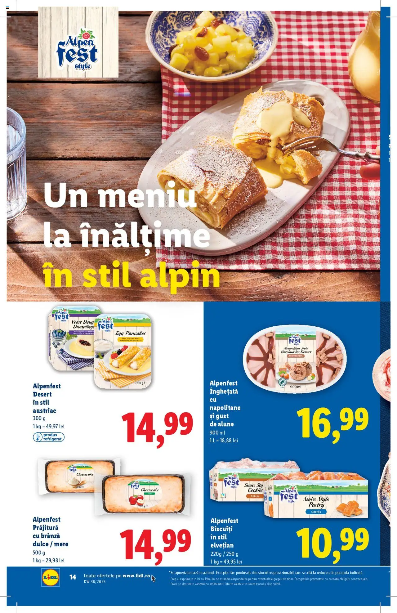 Catalog Lidl – valabil de la 01.09.2025 | Pagină: 14 | Produse: Prăjitură, Napolitane, Alune, Înghețată