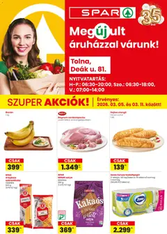 Spar Tolna üzlet megújulás - amely érvényes a következő dátumtól: 05.03.2026
