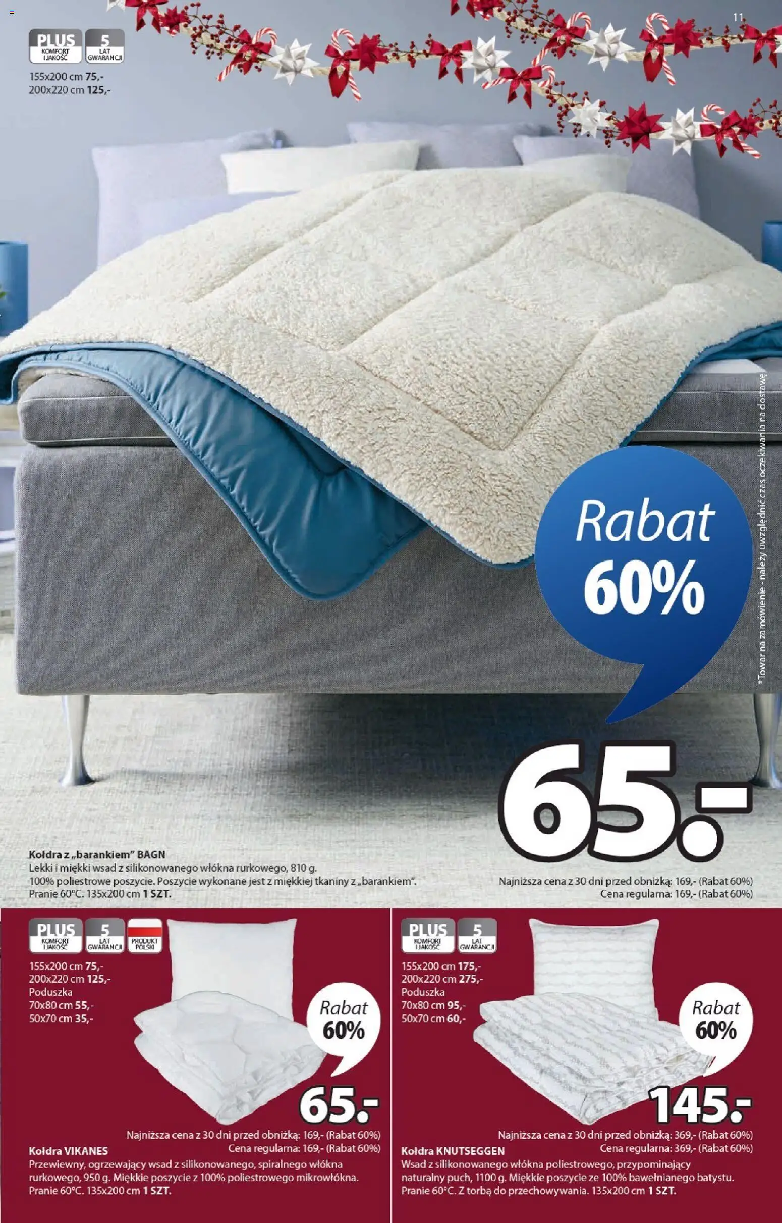 JYSK Gazetka od 10.12.2025 | Strona: 11 | Produkty: Torba, Poduszka, Kołdra