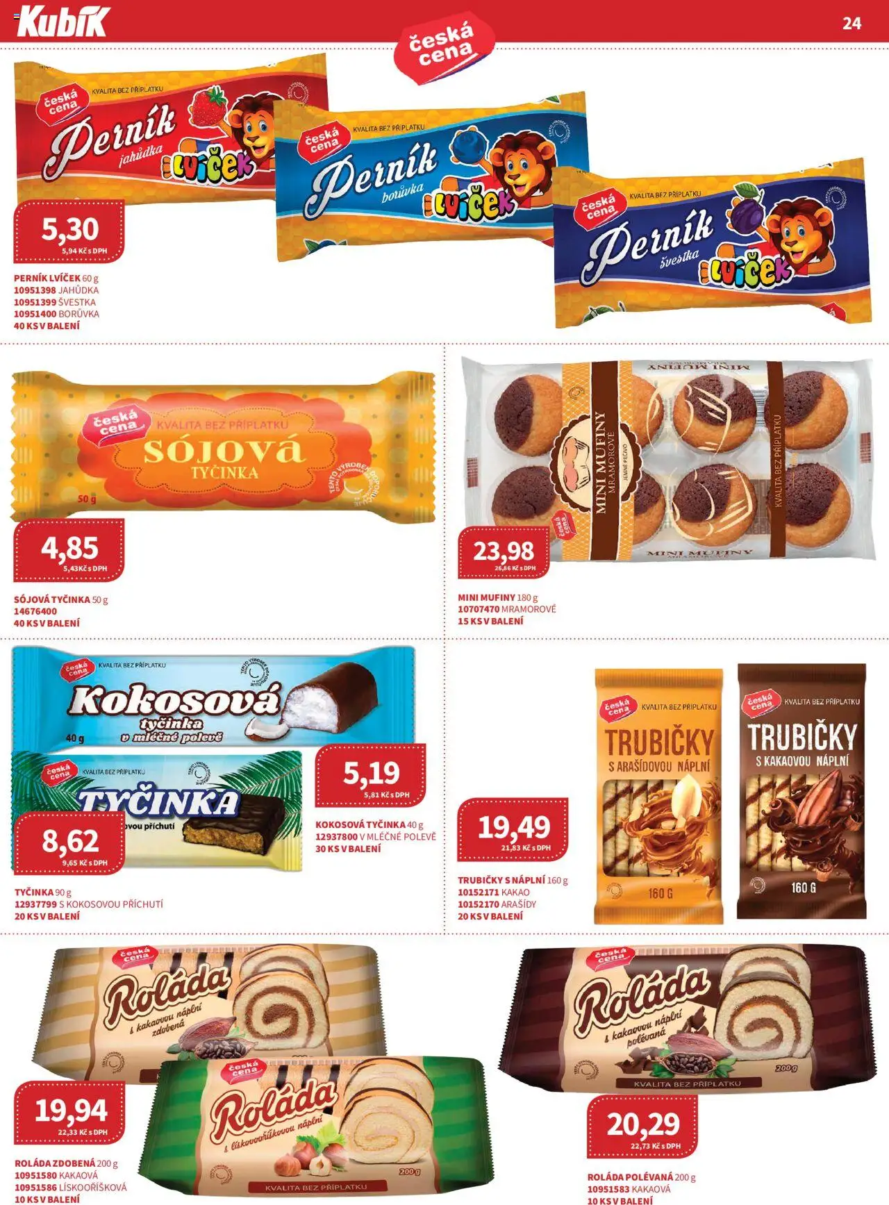 Kubík leták - Velkoobchod 06/2025 od 01.06.2025 | Strana: 24 | Produkty: Perník, Arašídy, Pečivo, Kakao