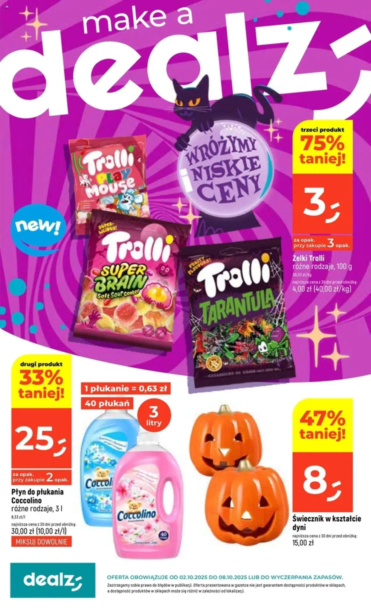 Dealz Gazetka od 02.10.2025 | Strona: 1 | Produkty: Coccolino, Żelki